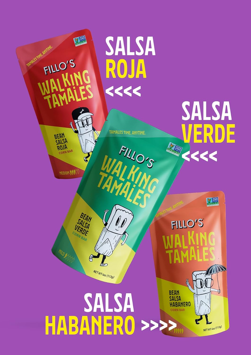 Fillos Walking Tamales Gluten Free Snacks Ready To Eat Vegan Snacks Microwaveable Meal, Gluten Free