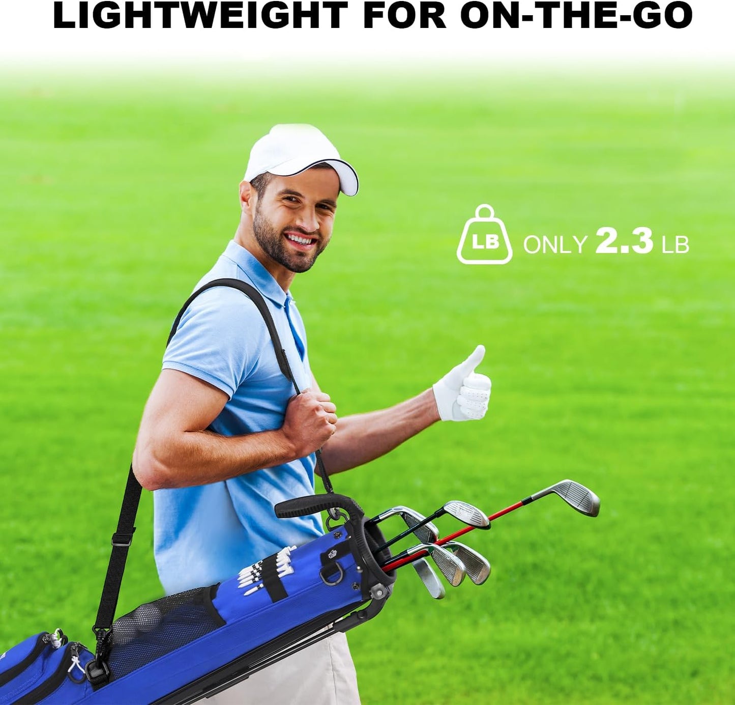 MAZEL Lightweight Golf Bag for Men – Easy to Carry Golf Clubs Bag with Shoulder Strap,Pitch n Putt Golf Stand Bag for Driving Range,Par 3 and Executive Courses - Fit Up to 8 Clubs