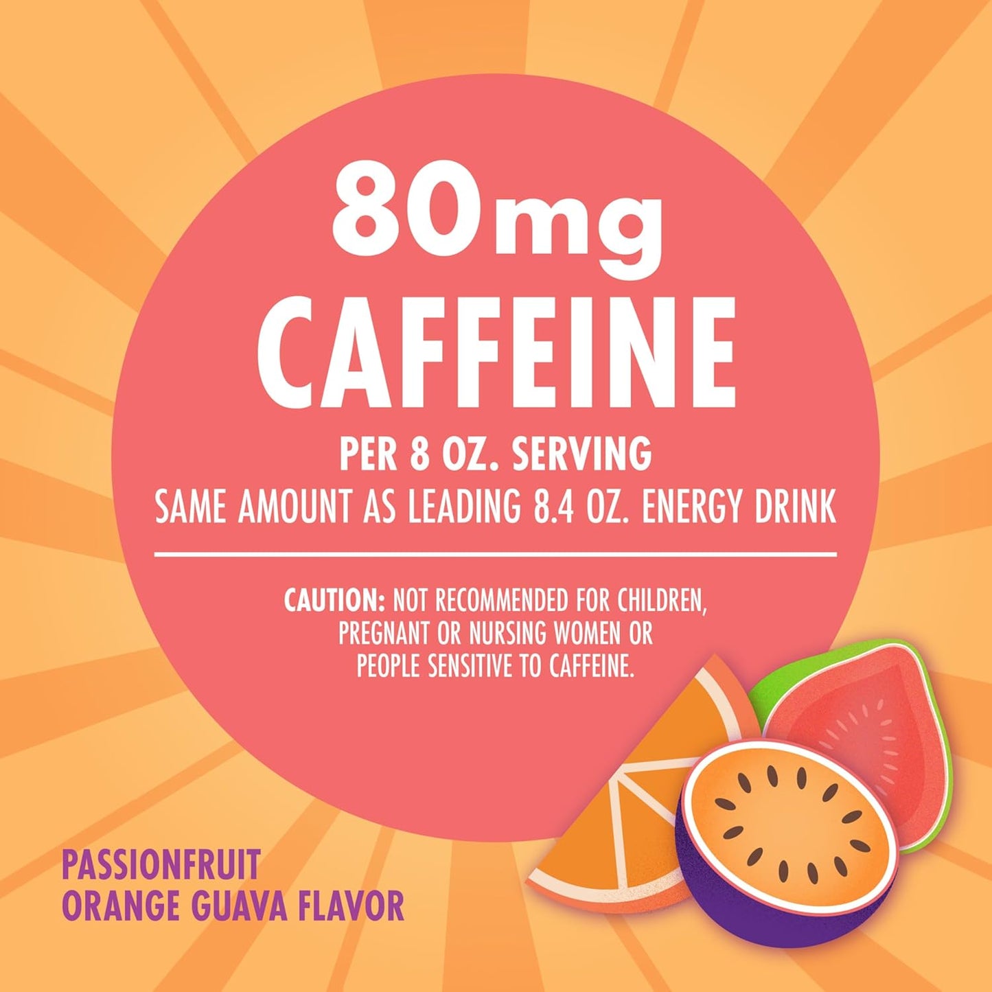 V8 +Energy Passionfruit Orange Guava Juice Energy Drink, 8 fl oz Can (6 Pack)