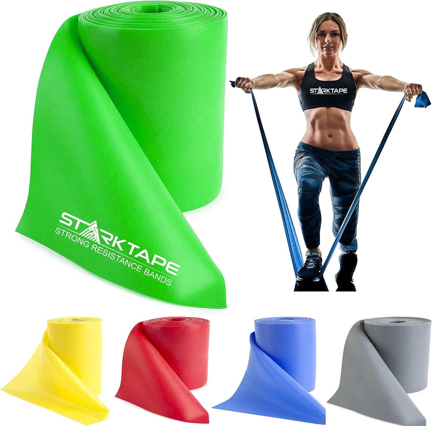 Resistance Bands Professional 8,16, 25, 50 Yards Bulk Rolls. Latex-Free Elastic Physical Therapy Band. No Scent, No Powder - Perfect for Home Exercise, Yoga, Pilates, Gym, Rehab, Workout