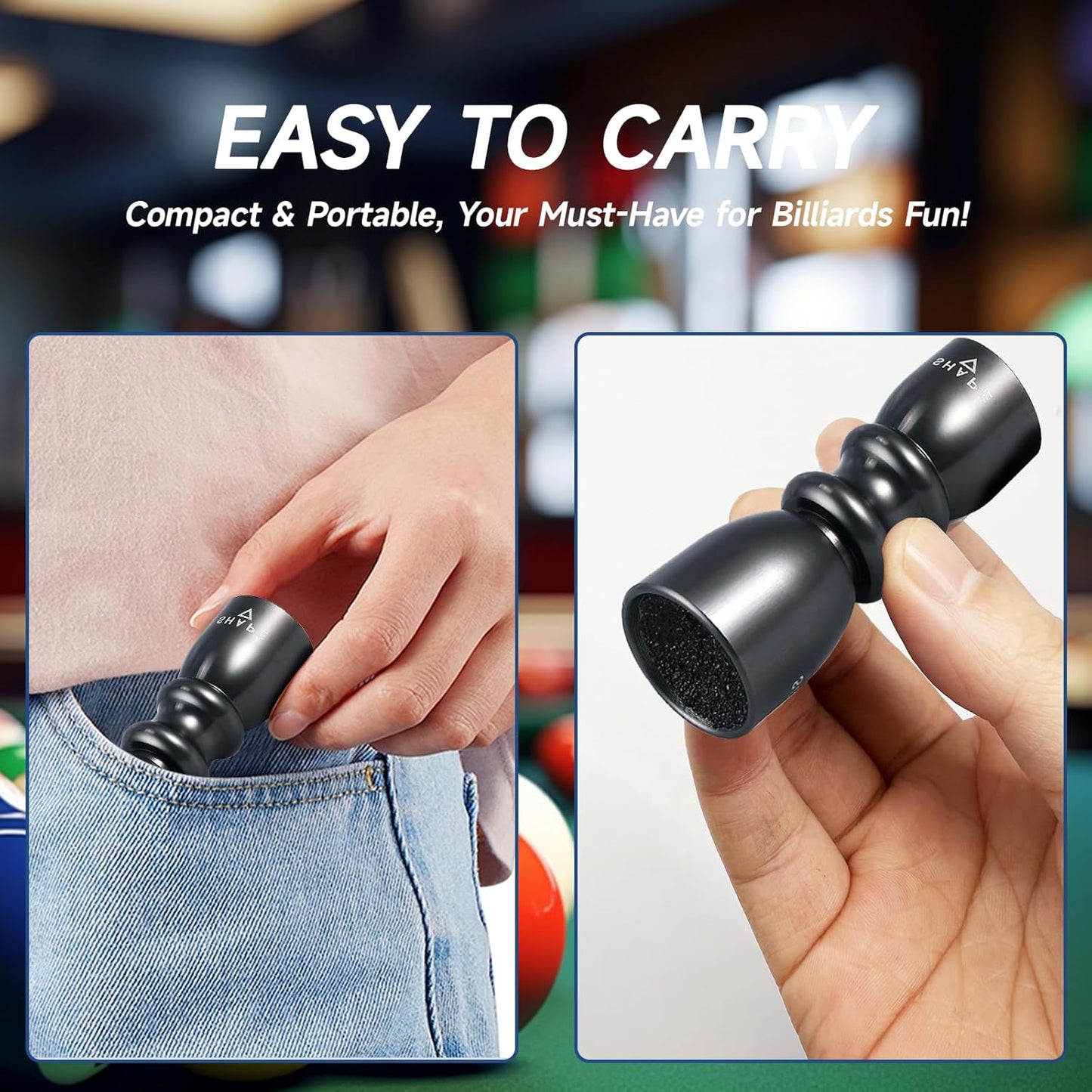 Vastarsky 3-in-1 Cue Tip Tool, Professional Pool Cue Tip Shaper, Billiard Pool Cue Accessories Tool, Scuffer, Shaper, Aerator