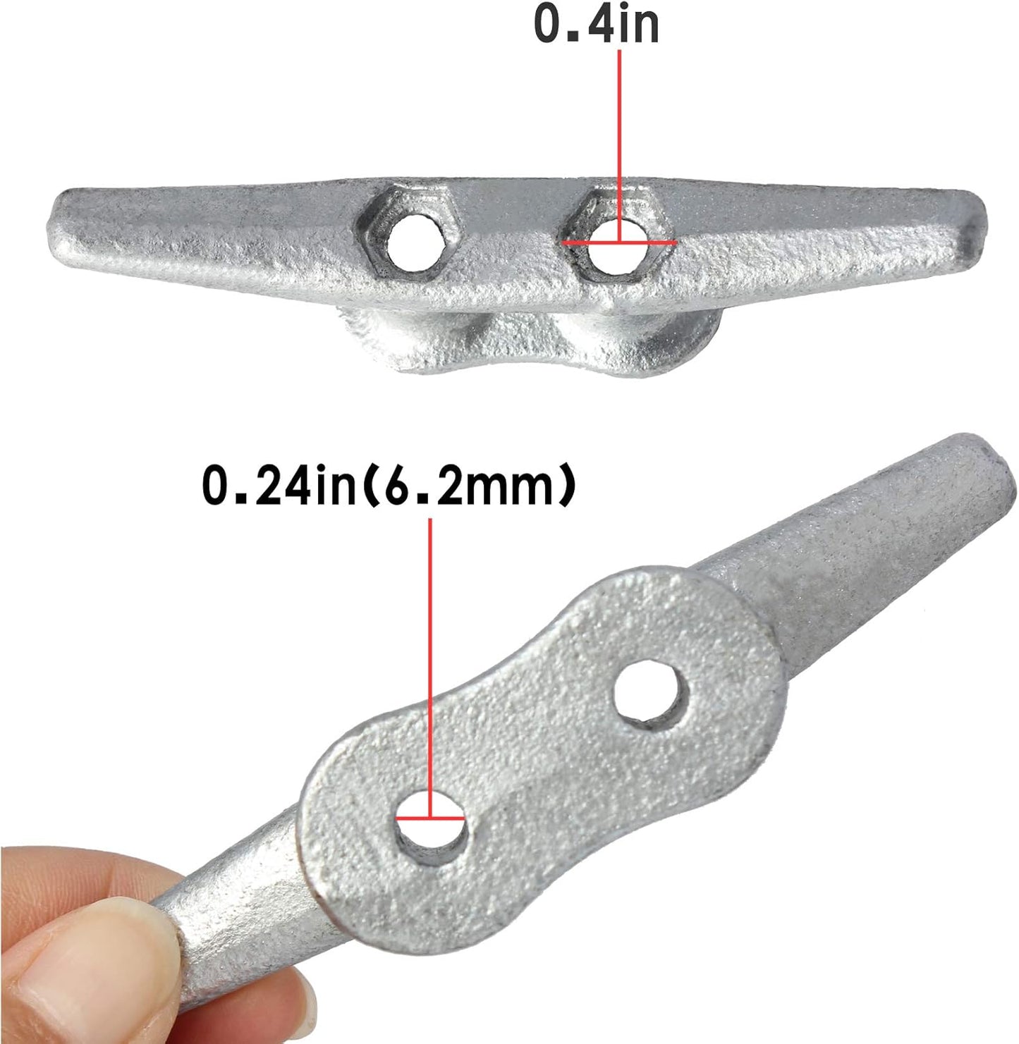 4 inch Dock Cleats 4/6/8/12/16/20/24 Pack,Boat Dock Cleats Rope Cleat Marine Cleats Iron Boat Cleats with Hardware ldeal for Deck,Nautical Decor,Cleats for Boat Dock,Boat Tie Down Cleats