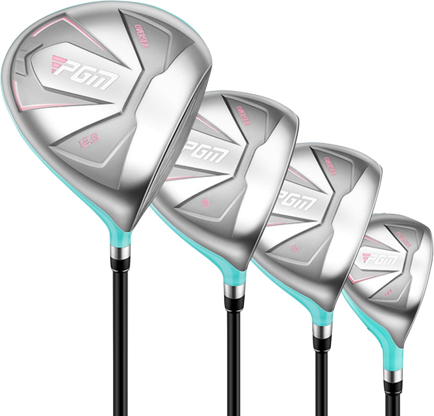 PGM Women's Oversea 9/12 Pieces Complete Golf Club Set with High-Strength Thin Face Design 460cc Driver