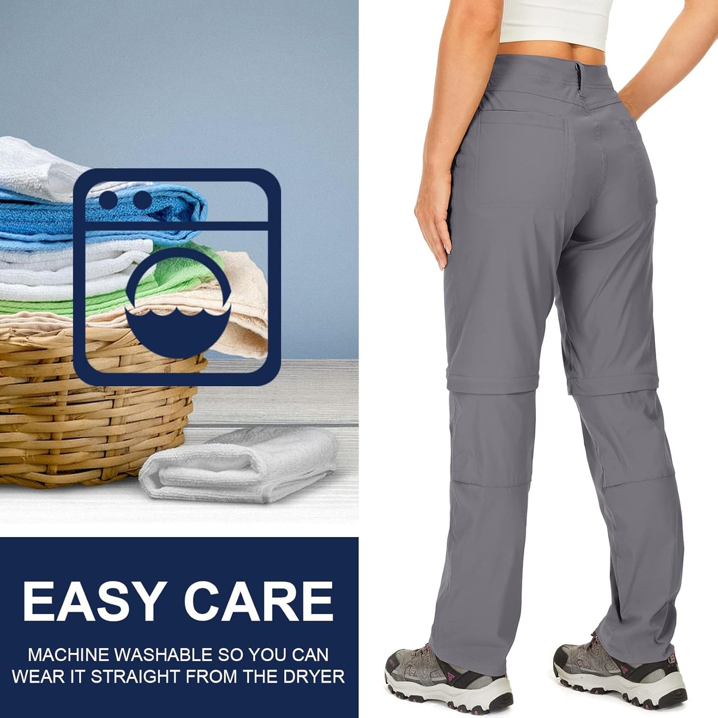 Women's Hiking Pants Convertible Zip Off Lightweight Quick Dry Outdoor Travel Camping Safari fising Pants