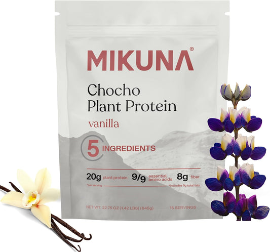 Mikuna Vegan Protein Powder (Vanilla, 15 Servings) - Plant Based Chocho Superfood Protein - Dairy Free Protein Powder Packed with Vitamins, Minerals & Fiber - Gluten, Keto & Lectin-Free