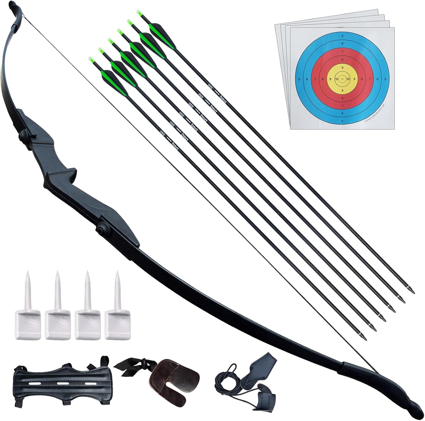 D&Q Archery Bow and Arrow Set for Adults Beginner Teenagers Youth, Takedown Recurve Bow 20lbs 30lbs 40lbs Left and Right Handed Bow, Recurve Bow Set for Outdoor Target Practice