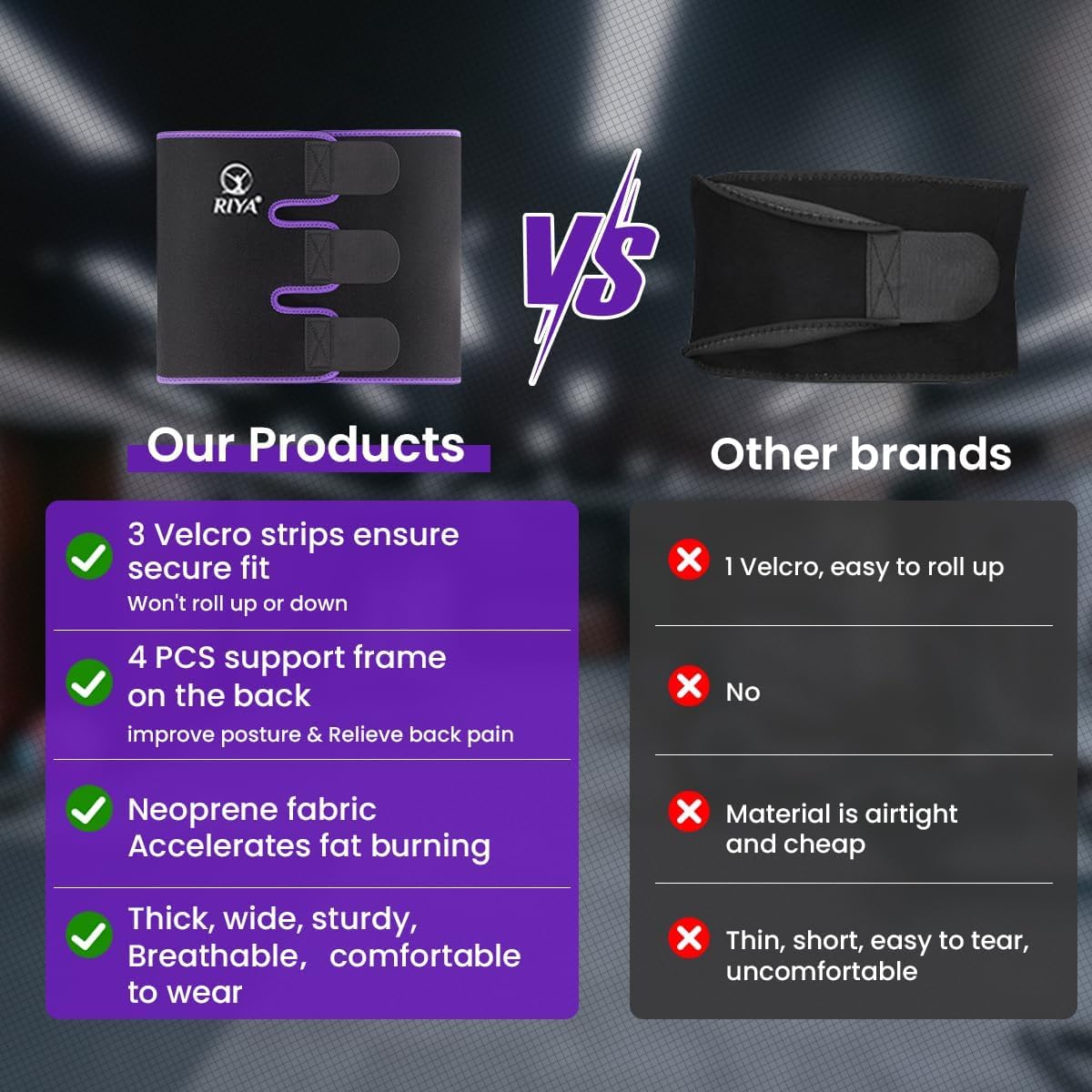 RIYA Waist Trimmer Sweat Waist Trainer for Women and Men Waist Sweat Belt Band Belly Stomach Wrap