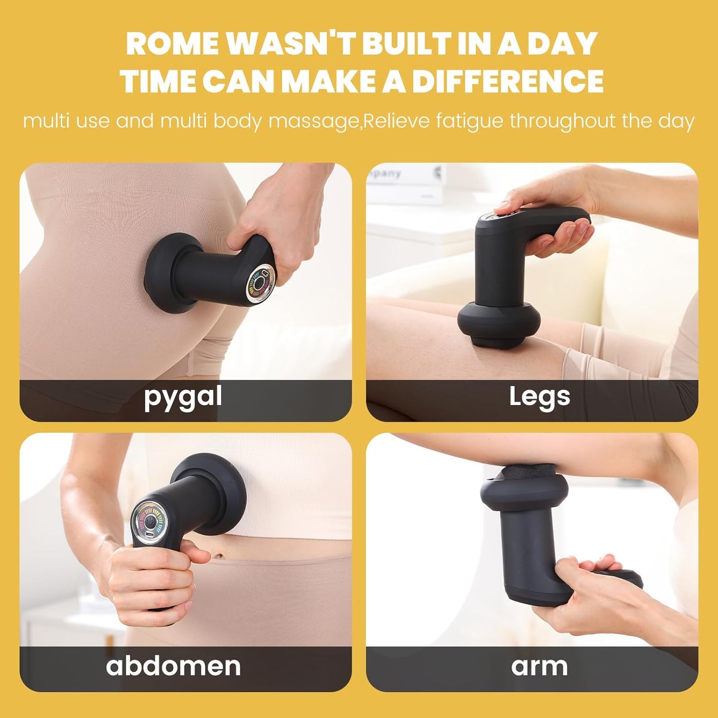 Portable Cellulite & Fat Massager - Handheld Cordless Body Sculpting Machine for Lymphatic Drainage, Stomach, Thighs, Butt, Neck - Women & Men