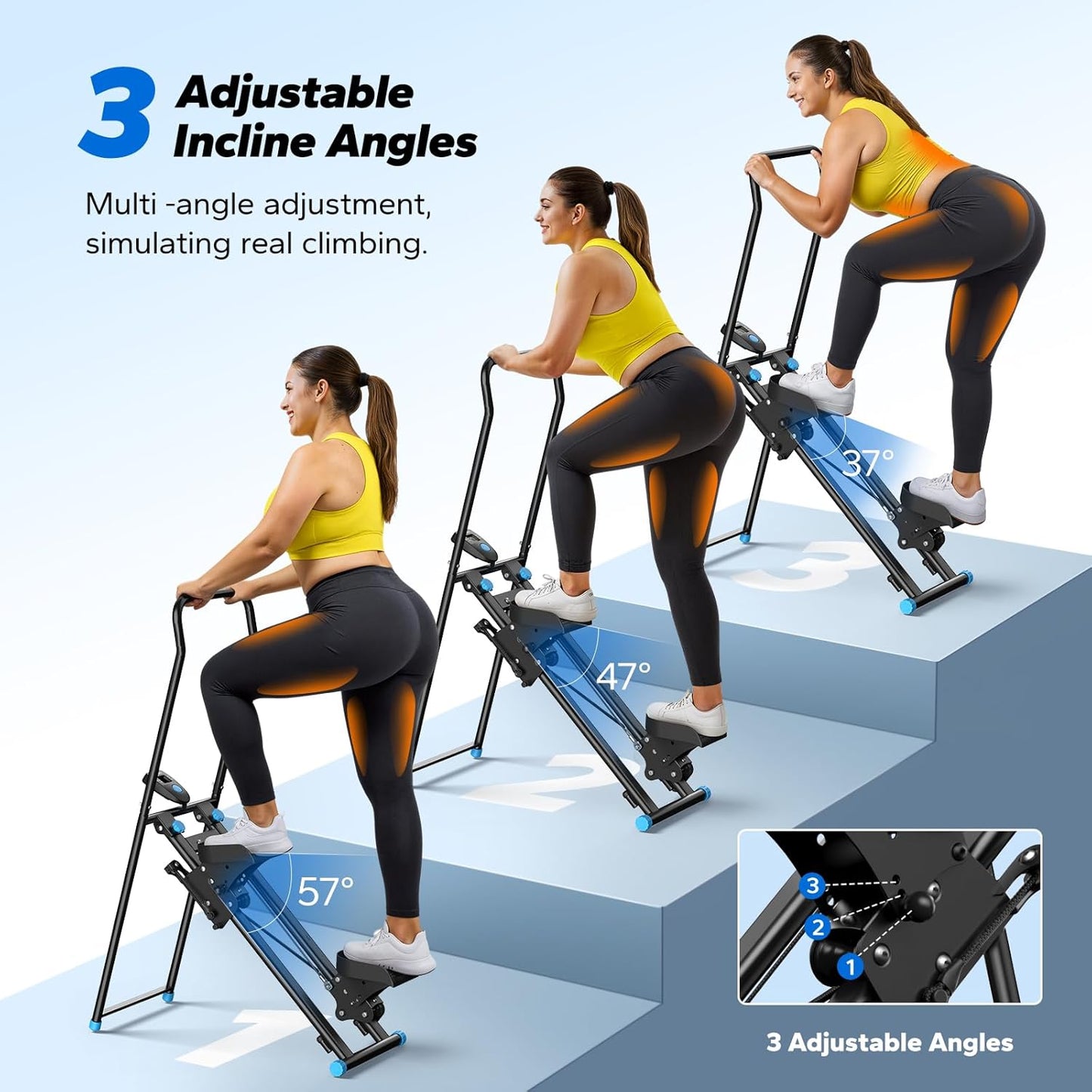MERACH Stair Stepper for Home Gym Exercise, New Version Vertical Climber Machine for Full-Body Workout, Compact Folding Cardio Exercise Climber with Extended Step Range, Adjustable Handlebar & Pedals