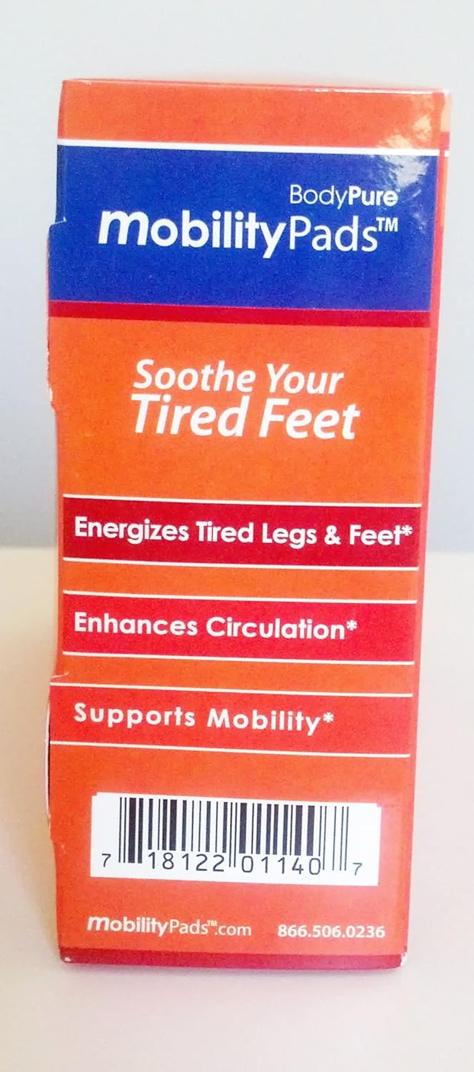 | Mobility Circulation Foot Patches | Made with Lavender, White Tourmaline, Capsaicin | Adhesive Patch Increased Sensation | Relief Pads for Soreness & Pain | Blood Circulation Pads | White