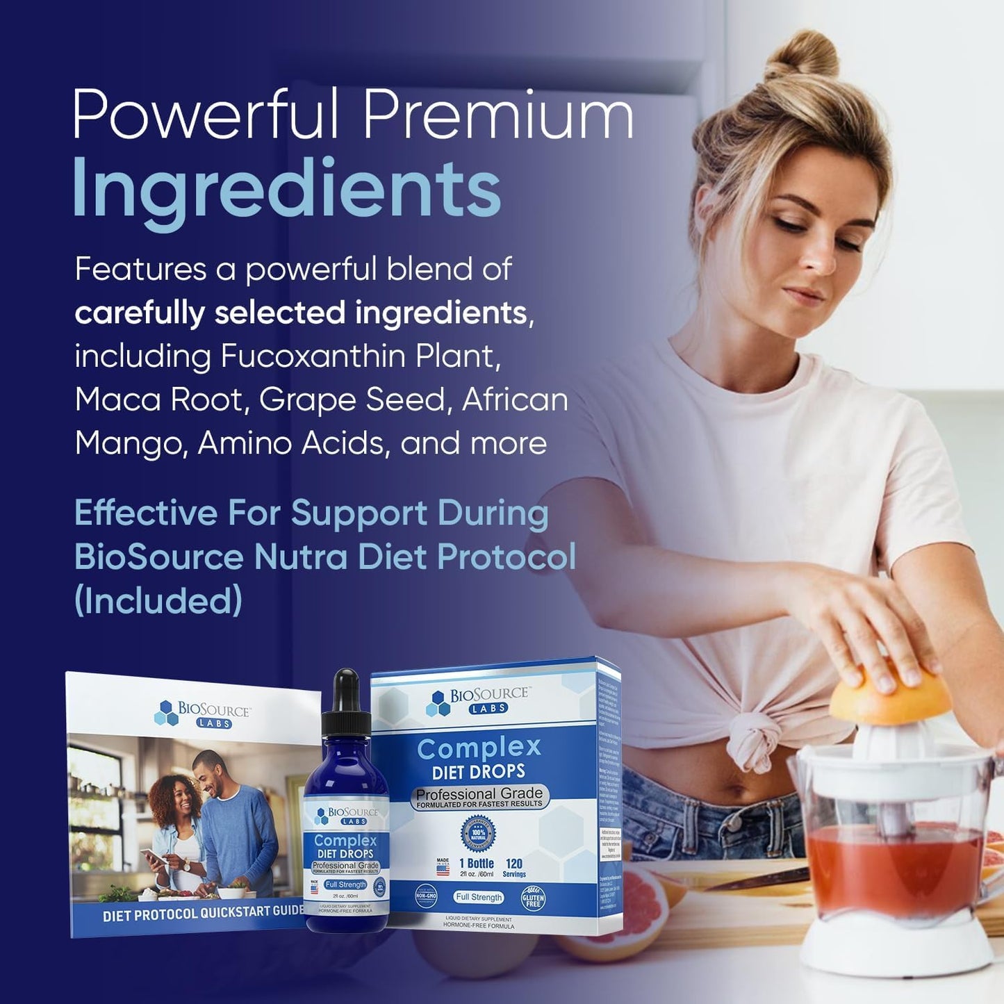 Complex Diet Drops – Best Natural Drops for Men and Women (1 Bottle, 2 fl oz) - 30 Day Supply