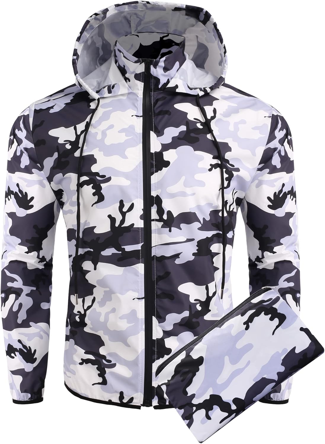 COOFANDY Men's Packable Rain Jacket Lightweight Waterproof Raincoat with Hood Travel Hiking Golf Windbreaker