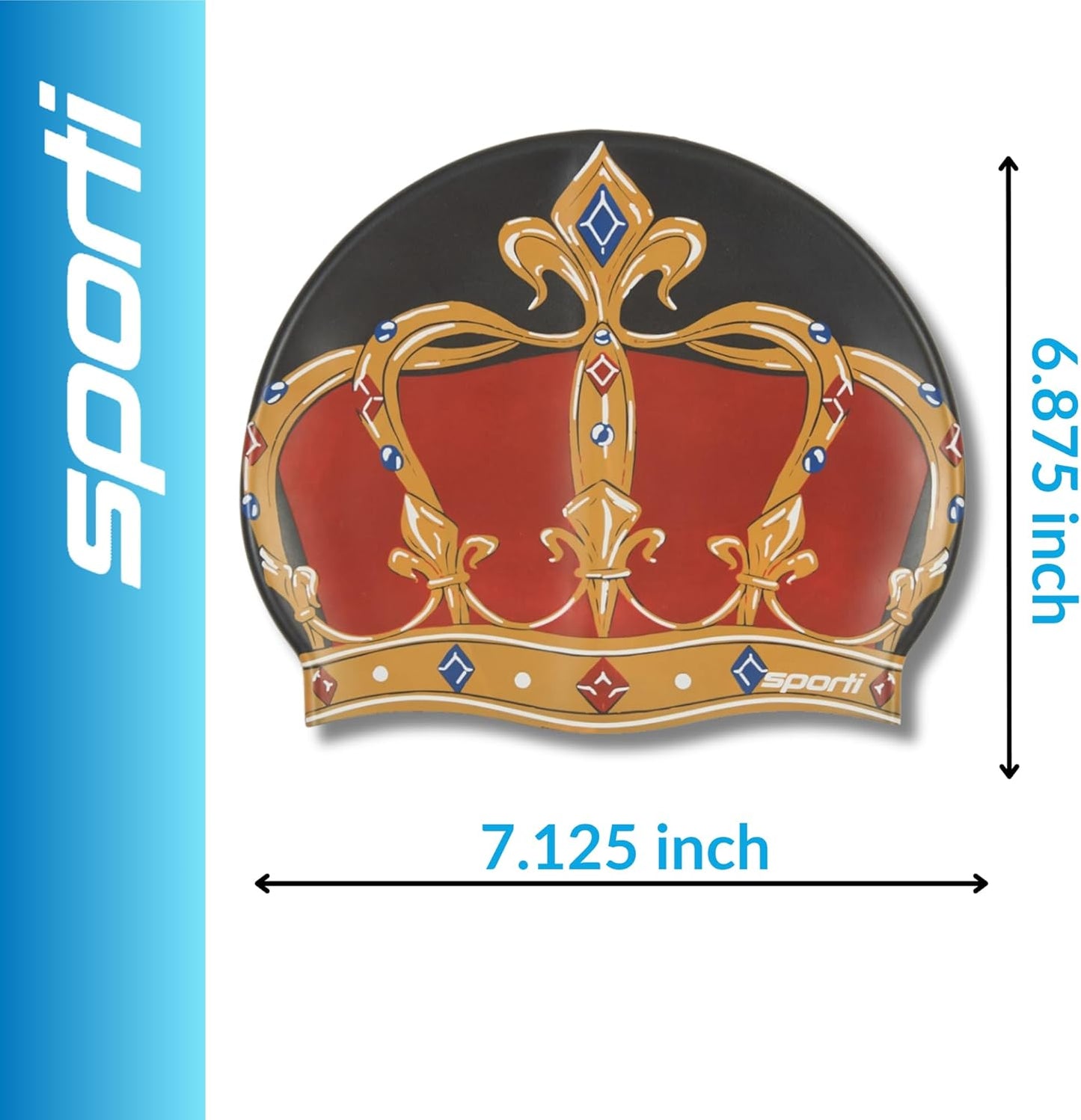 Sporti Silicone Swim Cap for Kids, Unisex Youth Swimming Cap, Protection Bathing Caps for Your Children, Aged 2-10