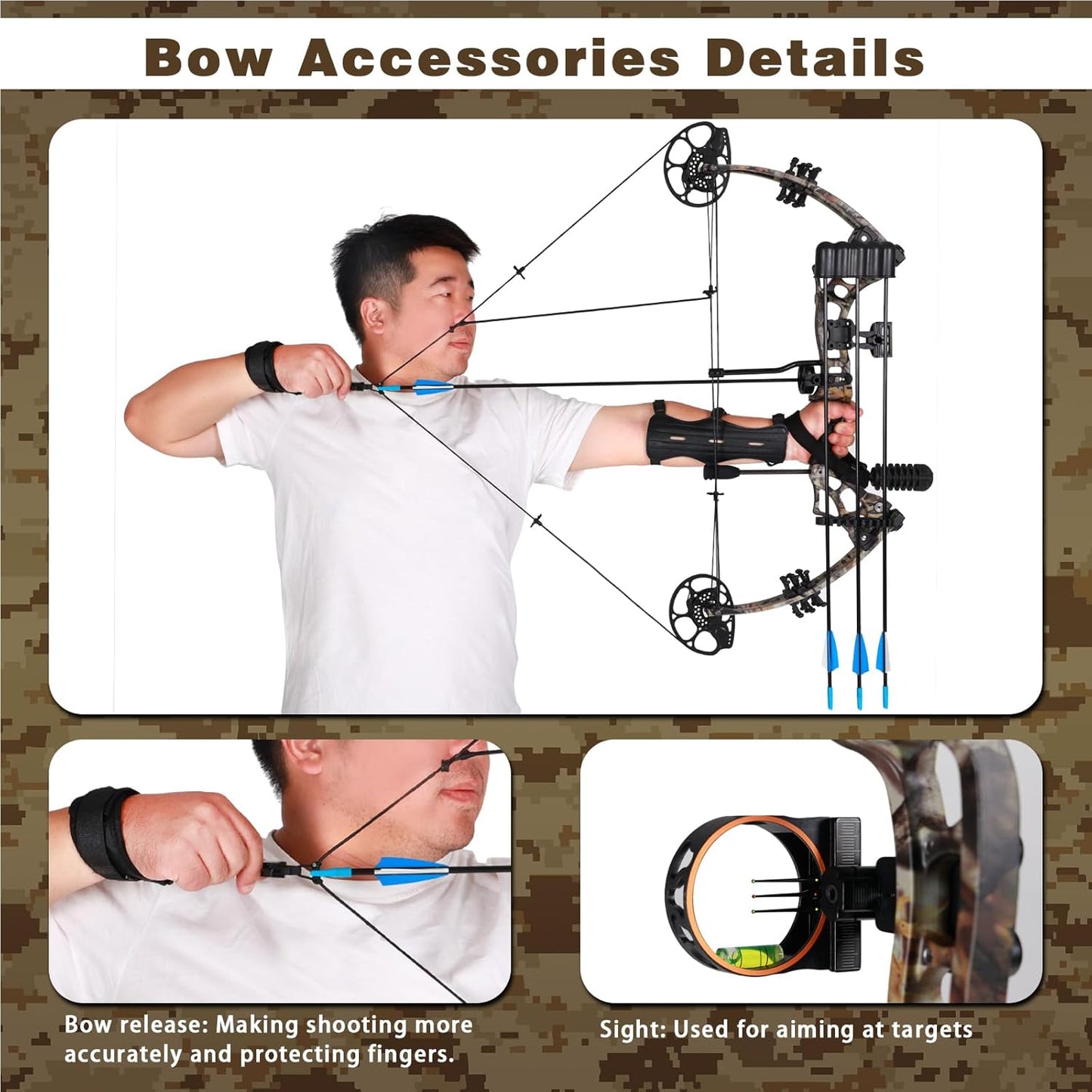 Compound Bow and Arrow Set for Adults 30-65LBS Draw Weight, Ready to Hunt, Archery Hunting Bows 19.5"-30.5" Draw Length, Limbs Made in US