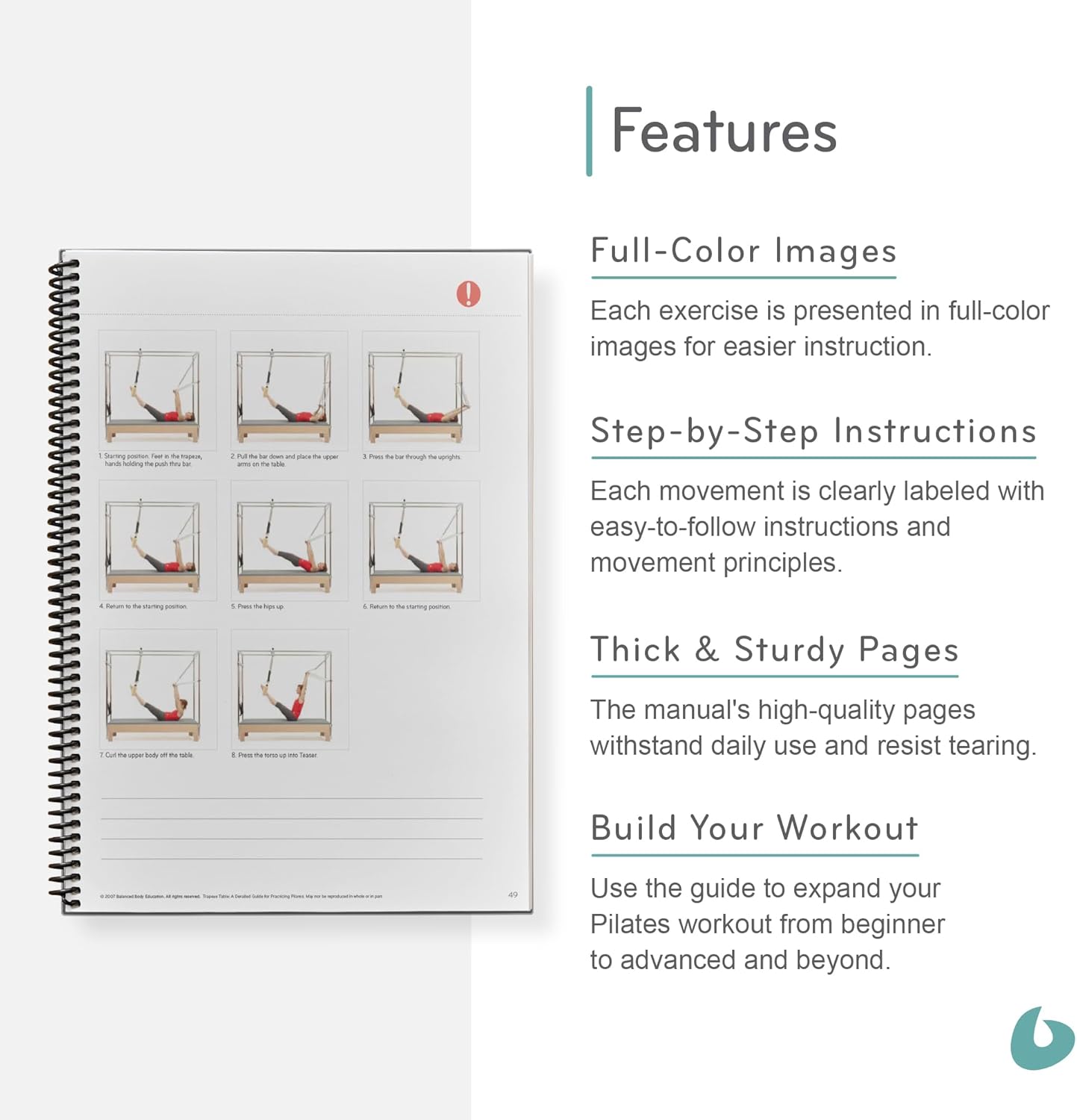 Balanced Body Trapeze Table (Cadillac) Guide, Pilates Trapeze Table Guide for Workout Equipment, for Home Gym or Studio Use