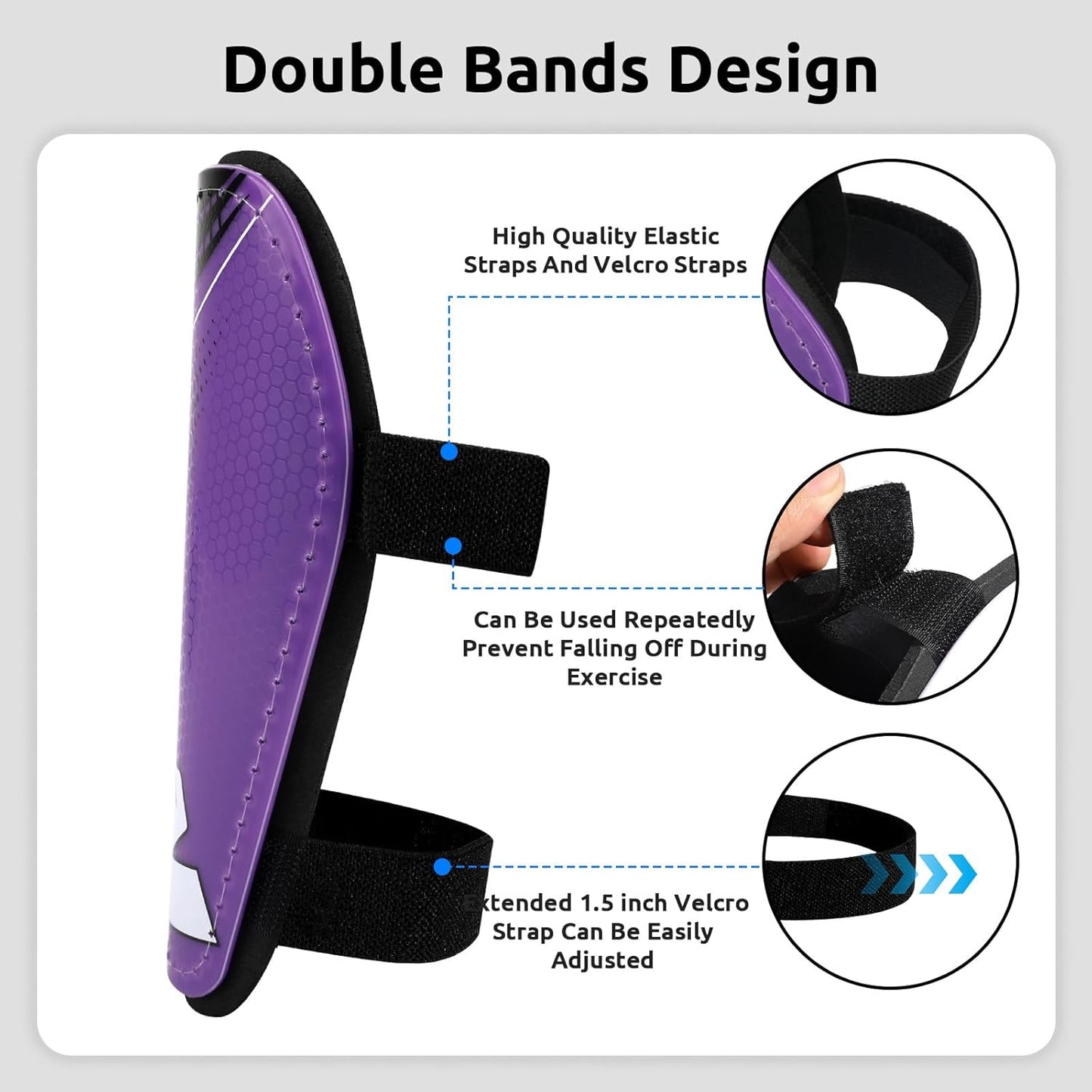 Shin Guards Soccer Youth Kids - Shin Guard for Boys Girls Teenagers Toddler 2-18 Years Old - Football Shin Pads Protection Equipment with Adjustable Straps