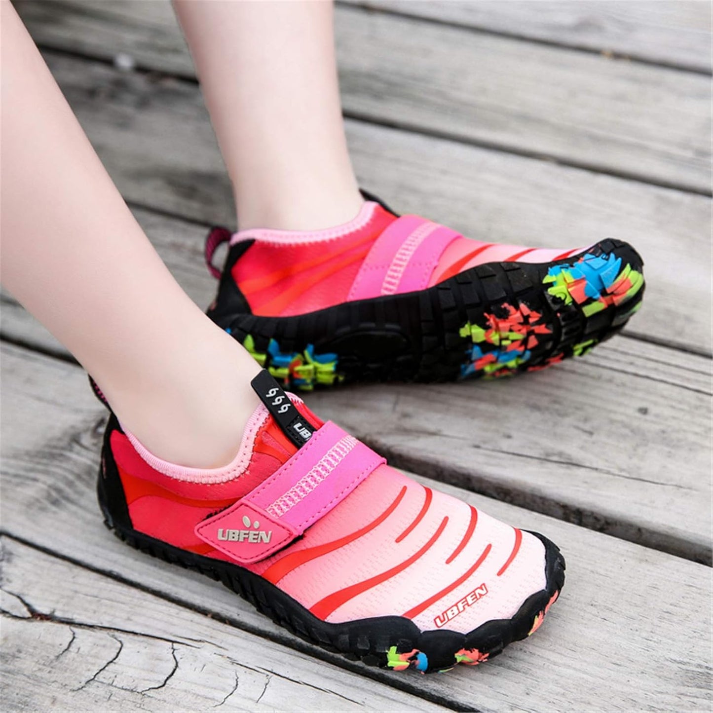 UBFEN Water Shoes for Kids Boys Girls Aqua Socks Barefoot Beach Sports Swim Pool Quick Dry Lightweight Toddler Little Big Kid