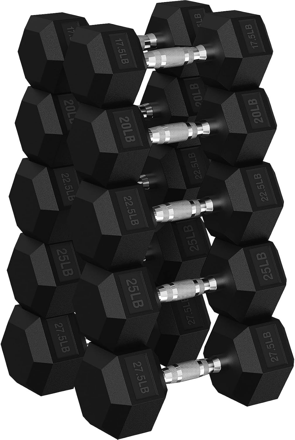 Hex Dumbbell Set, 30-480 lb Set Rubber Encased Exercise & Fitness Dumbbells, Weights Dumbbells Set, Hand Weight for Strength Training