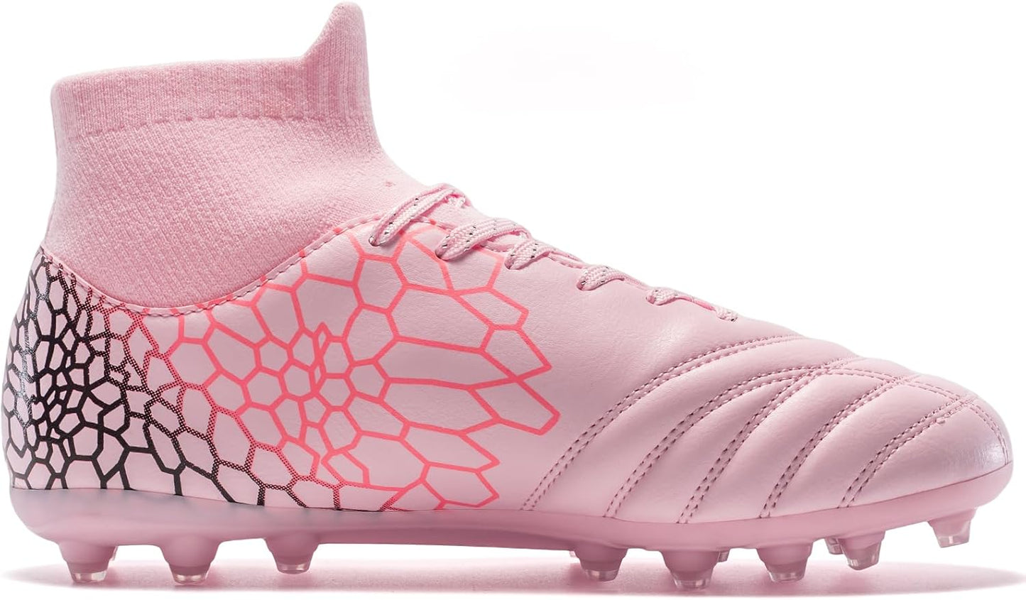 Boys Girls Soccer Cleats Youth Training Football Cleats High-top Soccer Shoes for Little/Big Kid