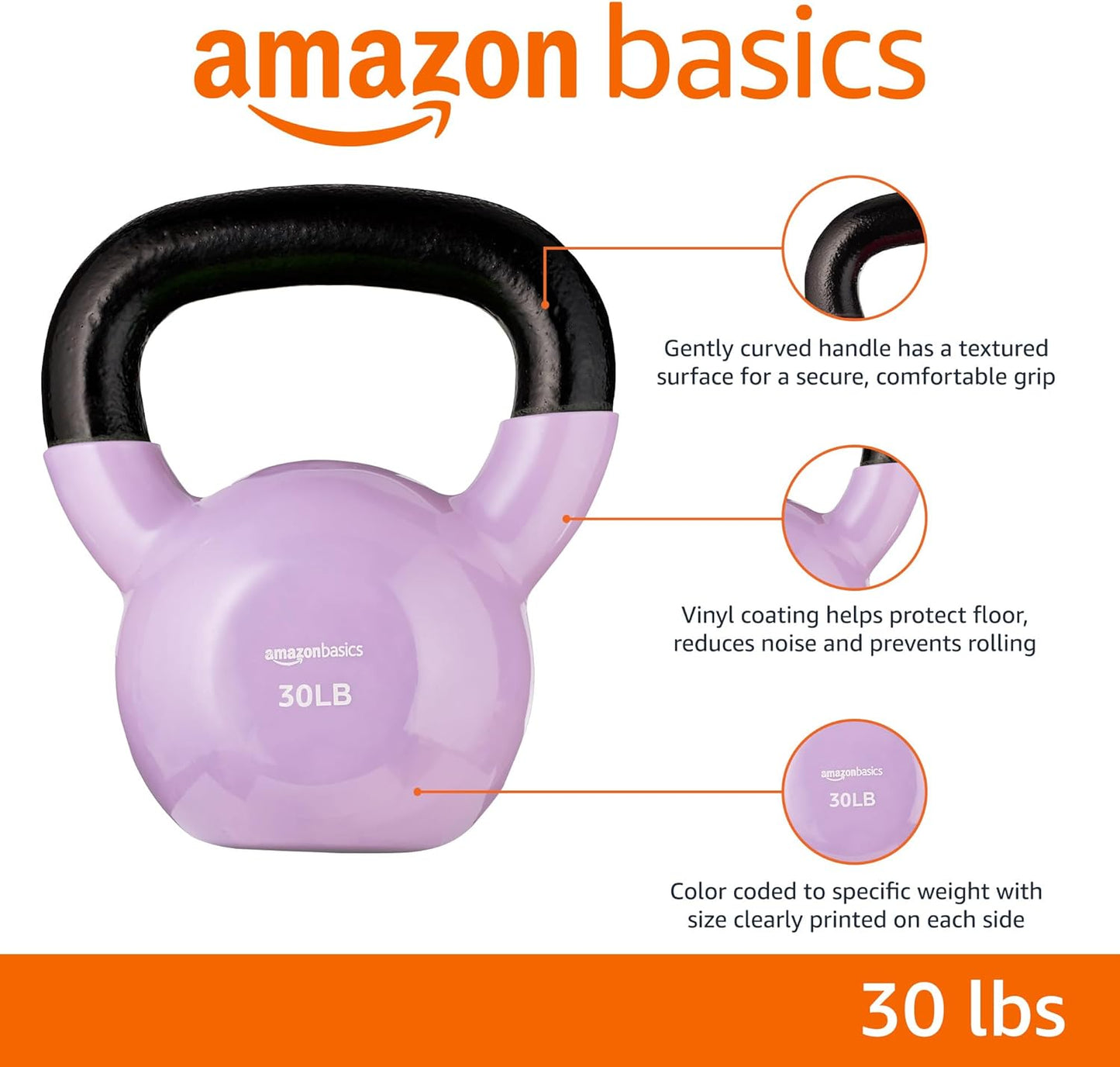 Amazon Basics Vinyl Kettlebell