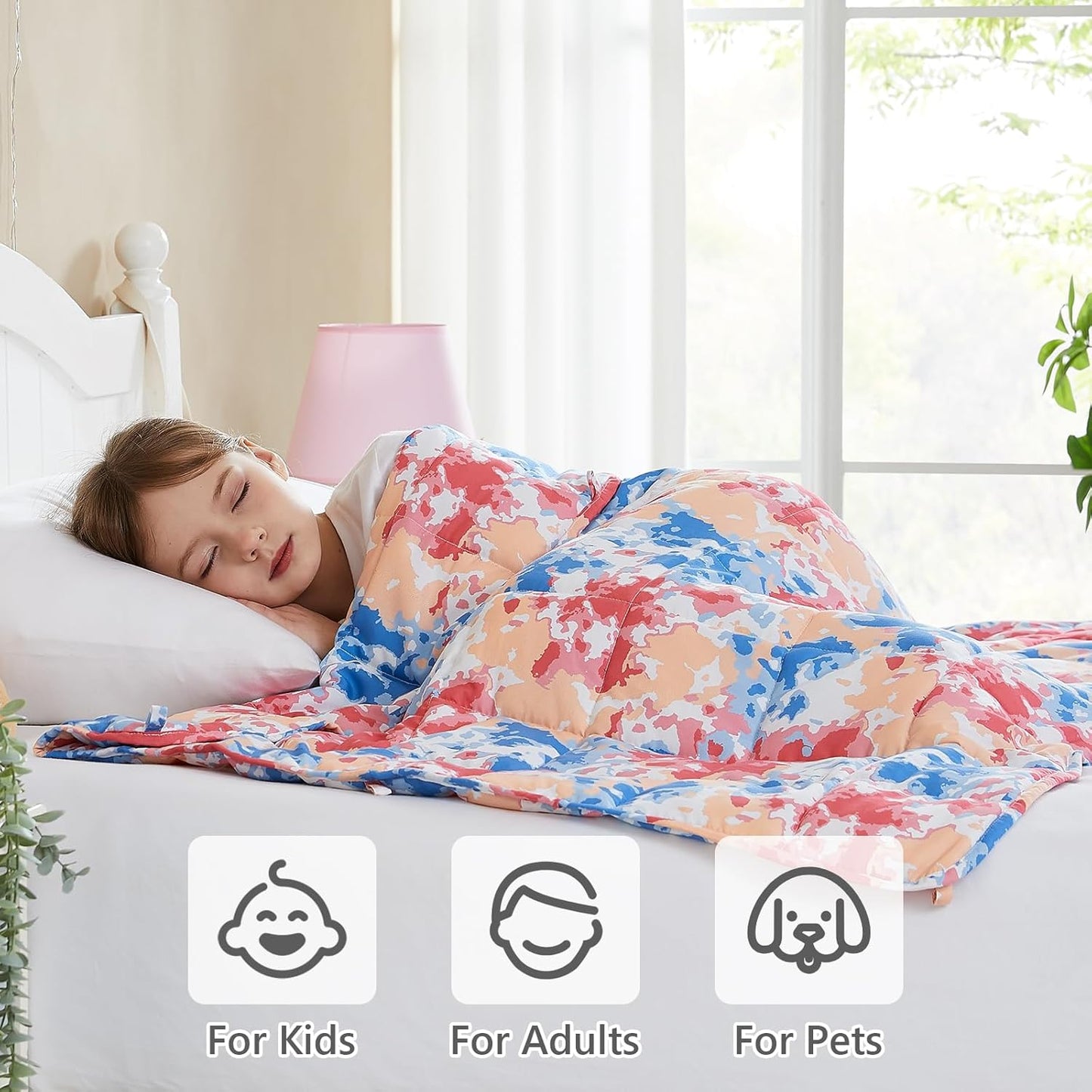 L'AGRATY Weighted Blanket - 40"x60" 10lbs Breathable Microfiber Material with Glass Beads Small Blanket for All-Season Summer Fall Winter Soft