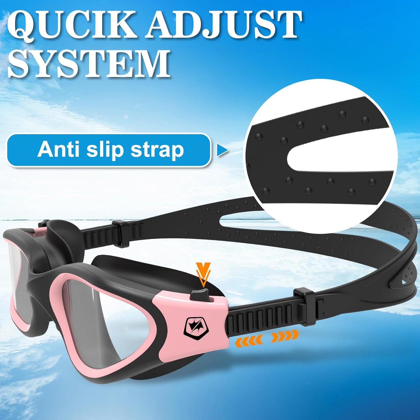 WIN.MAX Polarized Swimming Goggles Swim Pool Goggles Anti Fog Anti UV No Leakage Clear Vision for Men Women Adults Teenagers