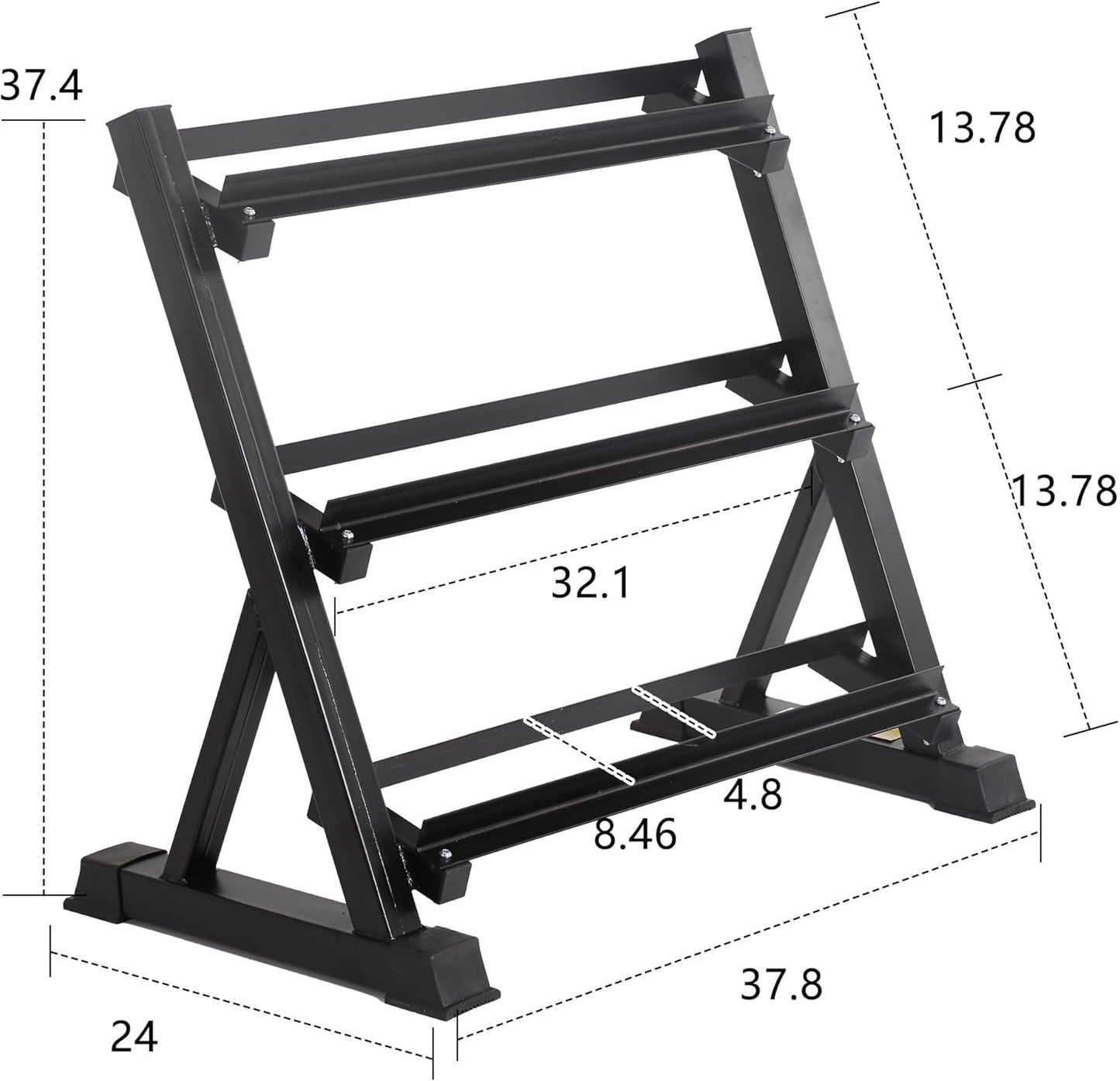 PayLessHere Dumbbell Rack 3 Tier Weight Storage Organizer Racks with Solid Steel Holder & 1000lbs Capacity For Home Gym, Black