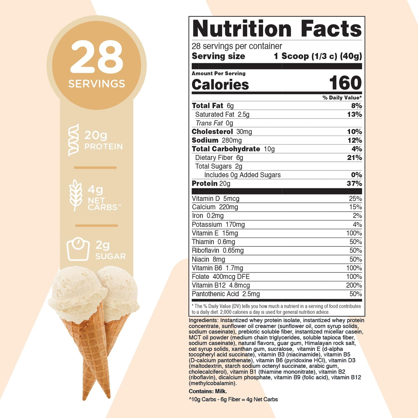 TransformHQ Meal Replacement Shake Powder 28 Servings (Vanilla) - Gluten Free, Non-GMO