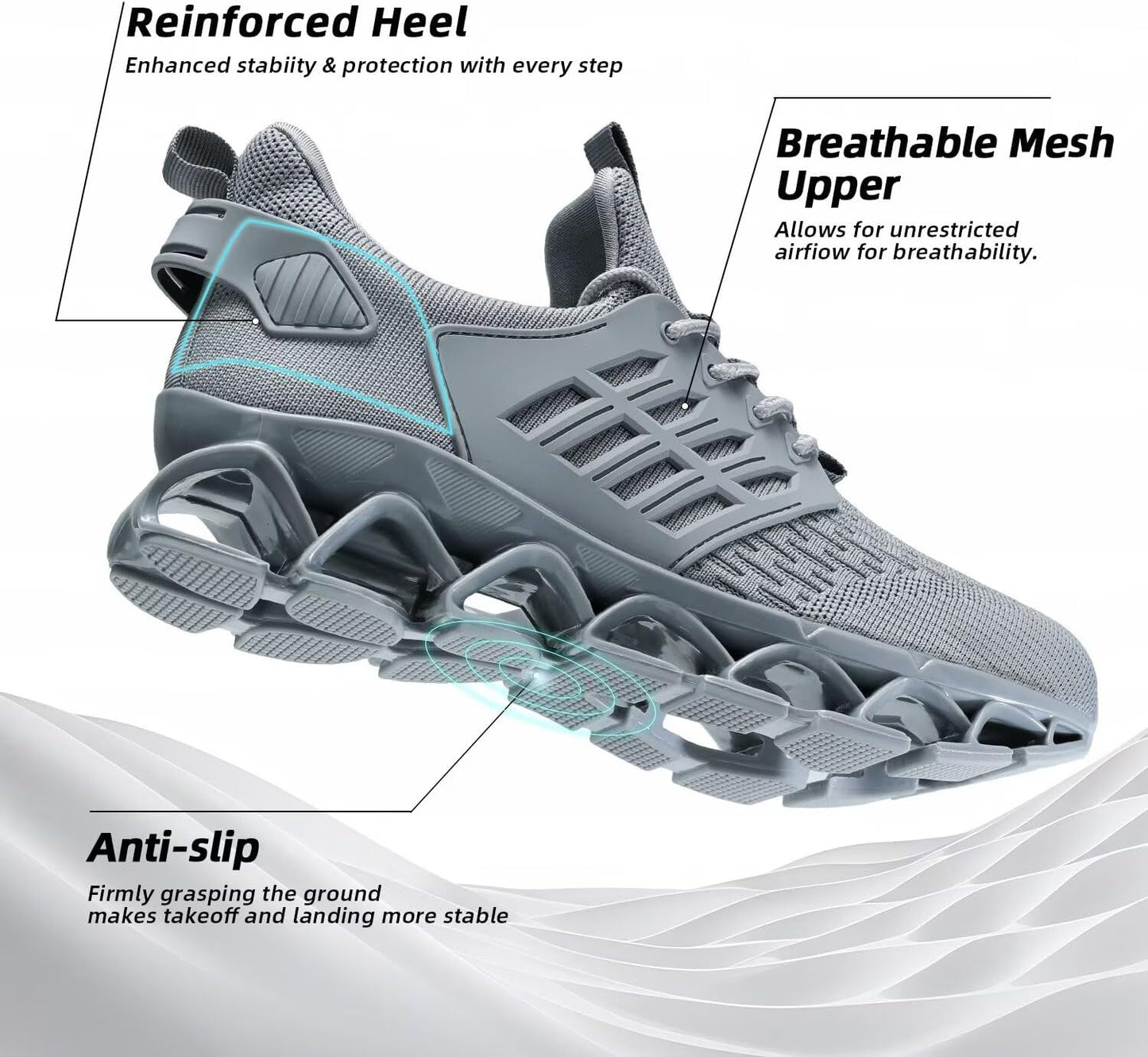 Mens Slip on Walking Running Shoes Blade Tennis Casual Fashion Sneakers Comfort Non Slip Work Sport Athletic Trainer