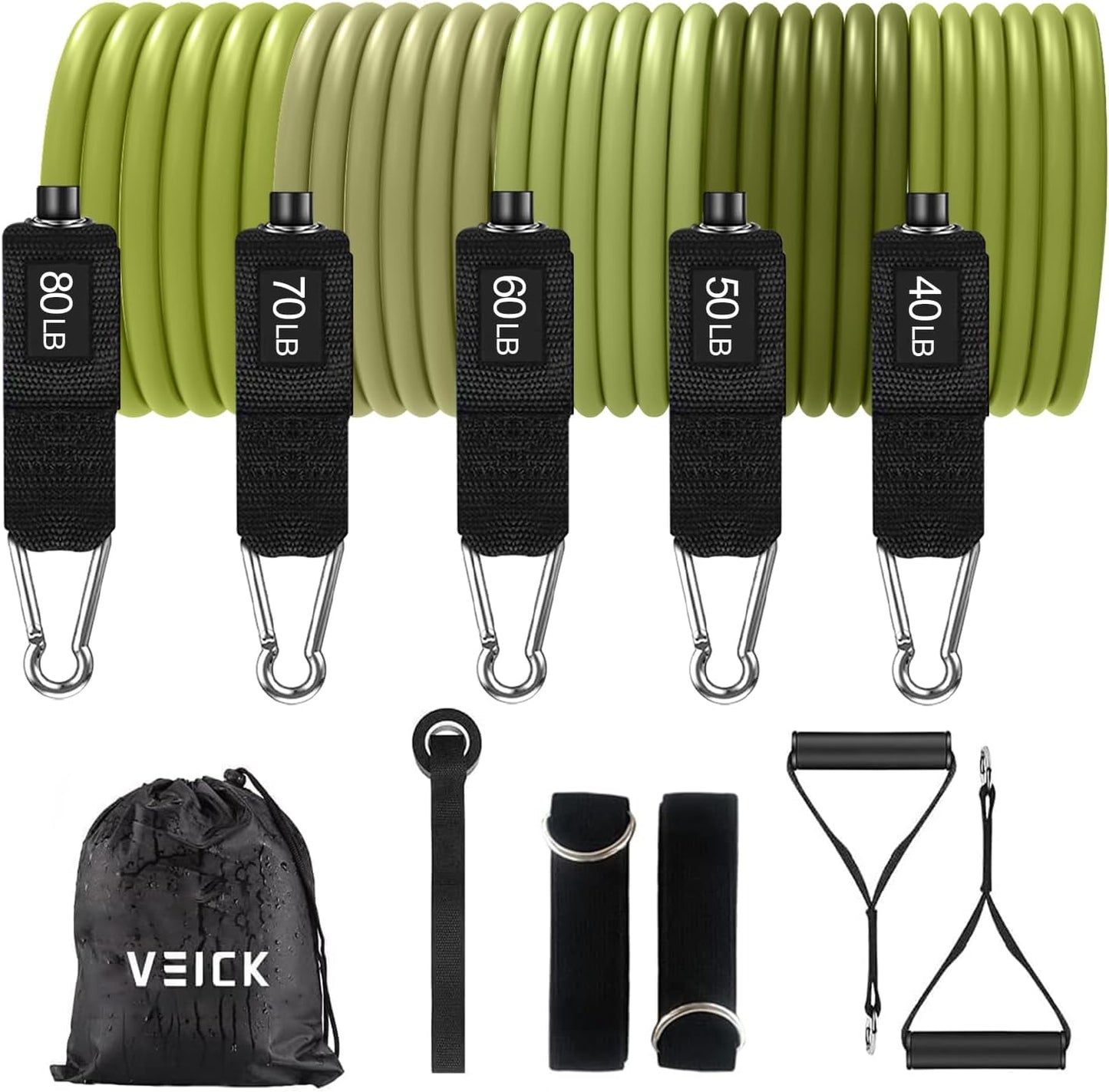 VEICK Resistance Bands, Exercise Bands, Workout Bands, Resistance Bands for Working Out with Handles for Men and Women, Exercising Bands for Fitness Weights Work Out at Home