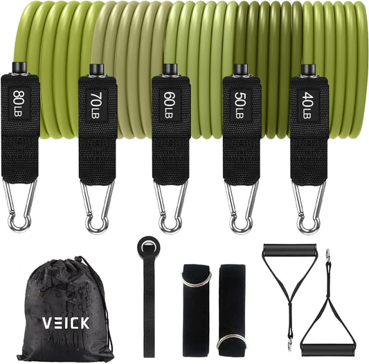 VEICK Resistance Bands, Exercise Bands, Workout Bands, Resistance Bands for Working Out with Handles for Men and Women, Exercising Bands for Fitness Weights Work Out at Home
