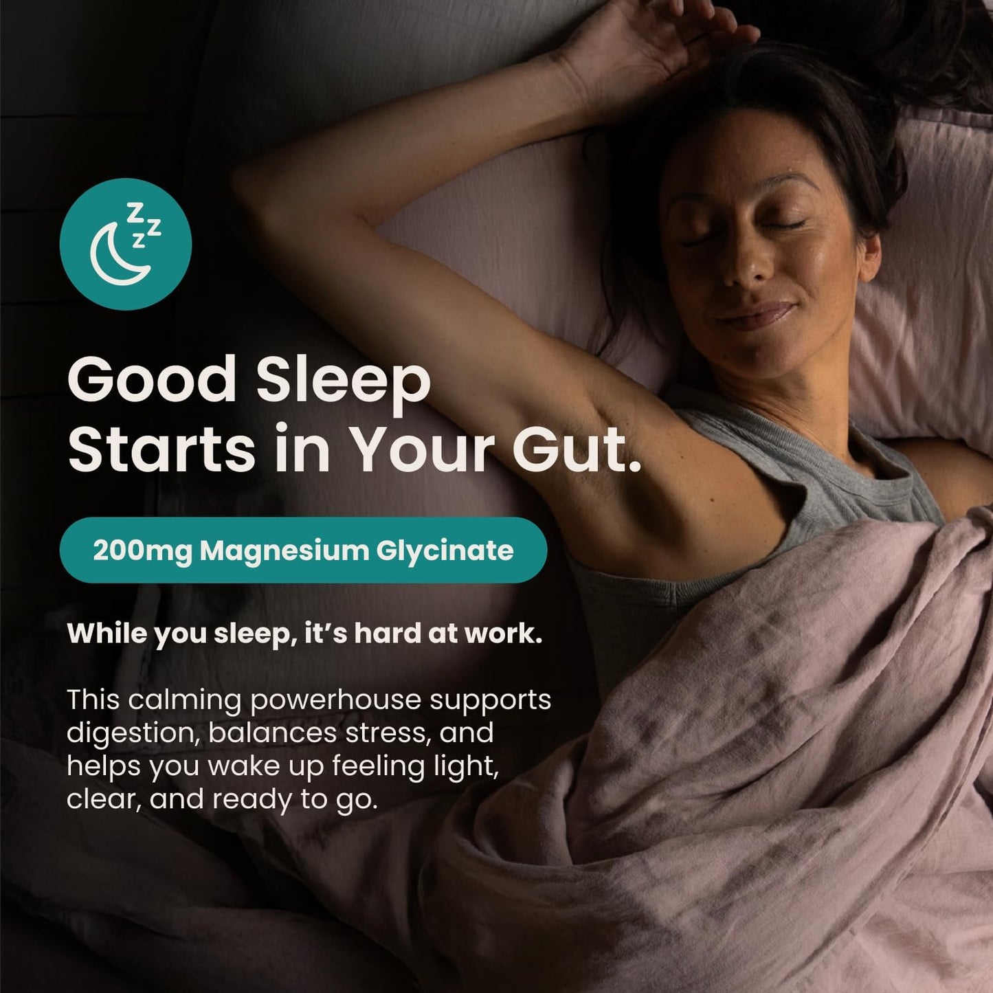 Nighttime Prebiotic Fiber Powder with Digestive Enzymes & Magnesium Glycinate for Sleep | Gut Health Supplement for Women & Men - Digestion Support, Bloating Relief - Citrus, 30 Scoops