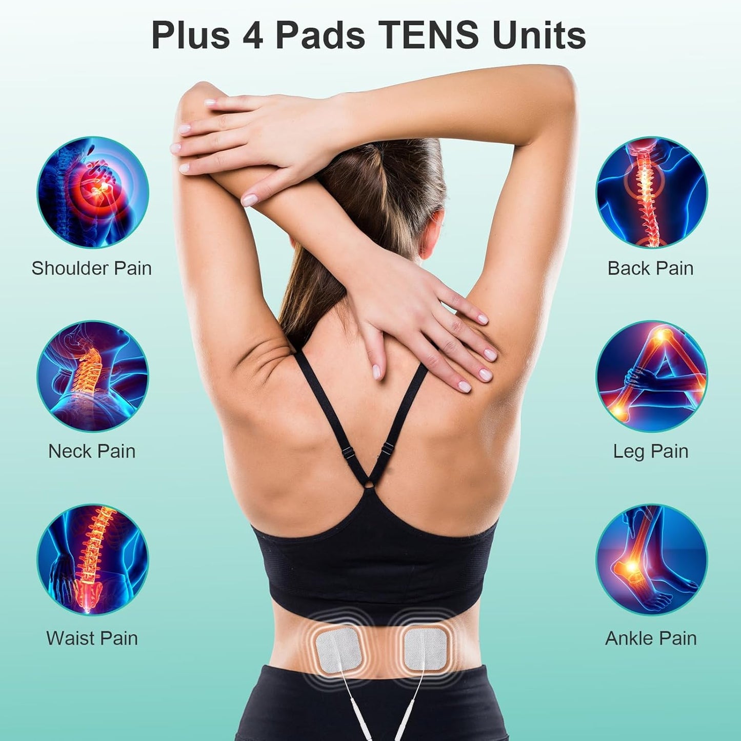 QUINEAR Foot Massager with TENS & EMS for Neuropathy, Foot Stimulator for Pain Relief and Circulation, Nerve Muscle Massager with Remote Control, Relieve Swelling and RLS