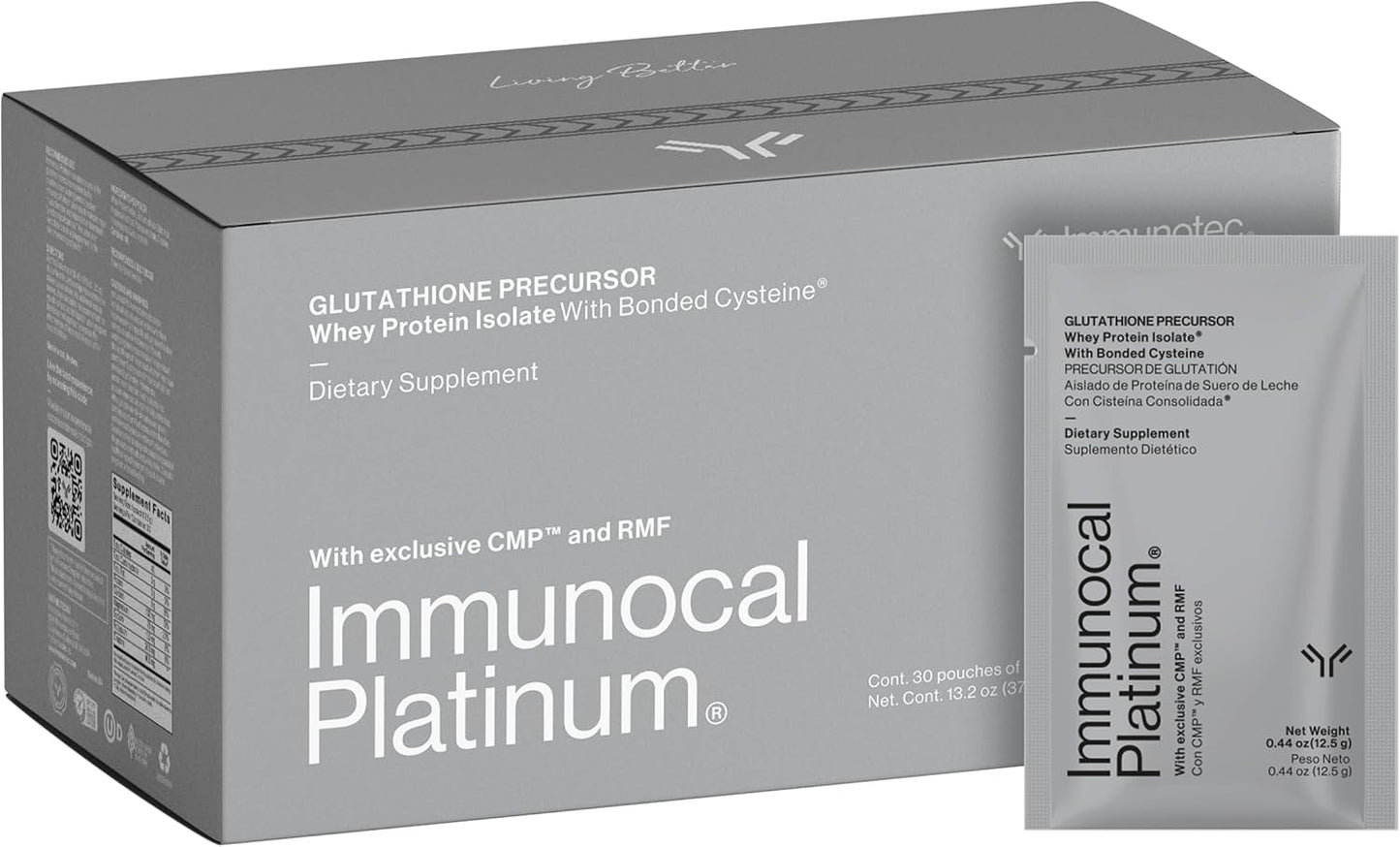 Immunocal Platinum Glutathione Precursor – Whey Protein Isolate, Anti-Aging, Skin + Cell Renewal, Immune Support, Detox + Bone Support | Fat and Sugar Free, Lactose-Intolerant Friendly | 30 Servings
