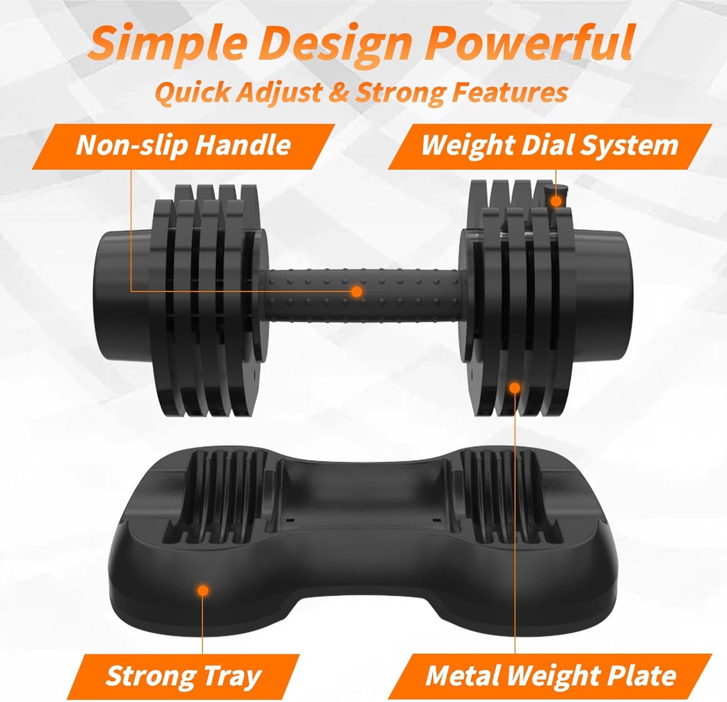 Ativafit 27.5/66/88LBS Pair Adjustable Dumbbell Set with Anti-slip Handle 12 In 1 Quick Dial Adjustment Weights With Safety Locking Button Space Saving Strength Training for Full Body Home Gym Workout