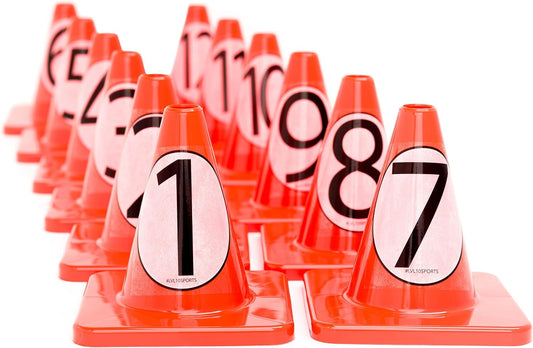 LVL10 Pro Training Cones - 6" Soccer Training Cones for Sports - for Basketball, Football, Basketball and Agility Drills - Soccer Field Markers That Won't Crack, Slide or Fly