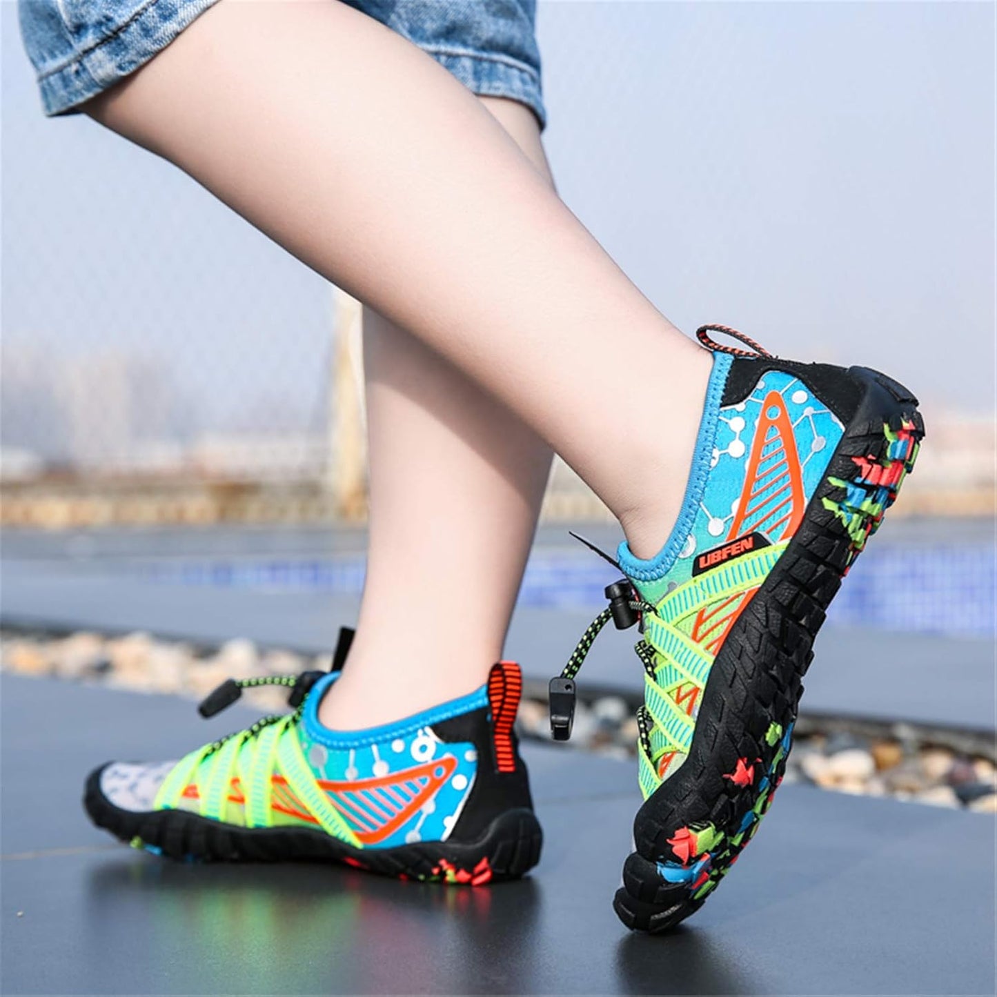 UBFEN Water Shoes for Kids Boys Girls Aqua Socks Barefoot Beach Sports Swim Pool Quick Dry Lightweight Toddler Little Big Kid