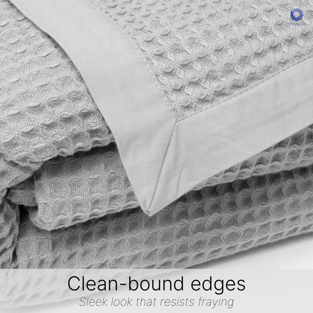 GOTS Certified Organic Cotton Waffle Weave Blanket, Twin Bed Size, 66"X90"Cozy Throw Blanket for Couch, Modern Home Decor, Throw Blankets,Waffle Blanket & Soft Bed Blankets -Scottish Grey