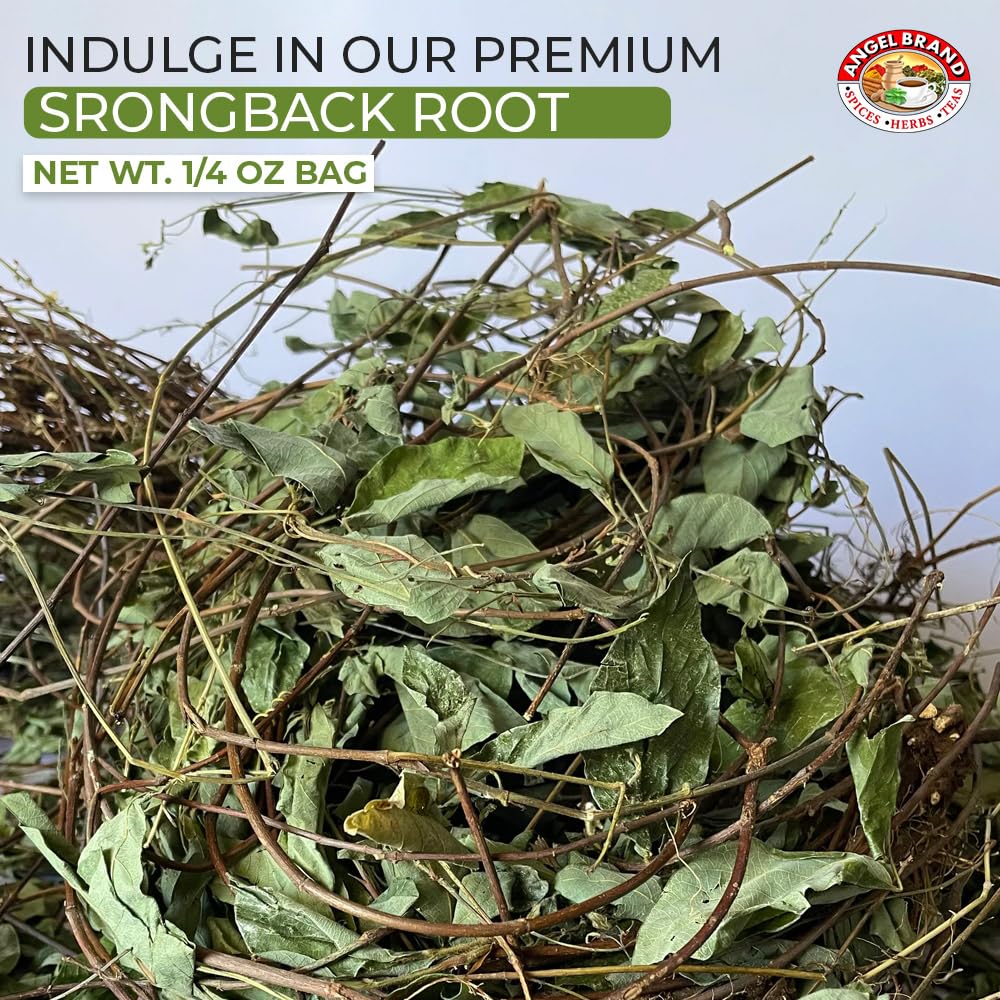 Angel Brand Jamaican Strongback Herb 0.25 oz Pouch Pack of 3 - Sourced from Fertile Land of Jamaica- Strongback Earthy,Woody & Bitter Flavor - Provide Comfort to your Back