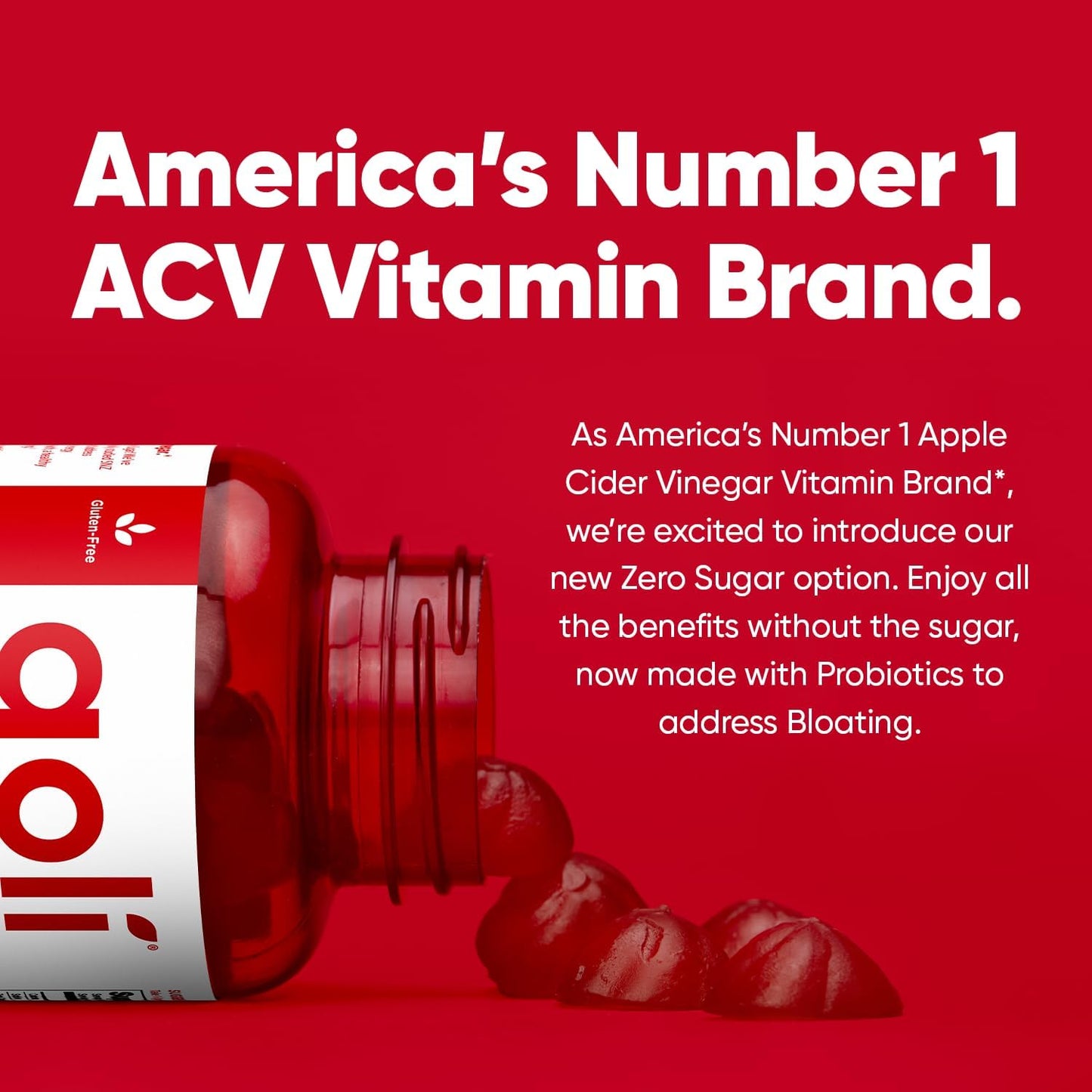 Goli Zero Sugar Apple Cider Vinegar Gummies - Vitamin B12, Probiotics to Address Bloating. No Artificial Sweeteners, No Sugar Alcohols. Vegan, Plant Based, Non-GMO, Gluten-Free & Gelatin Free. (3)