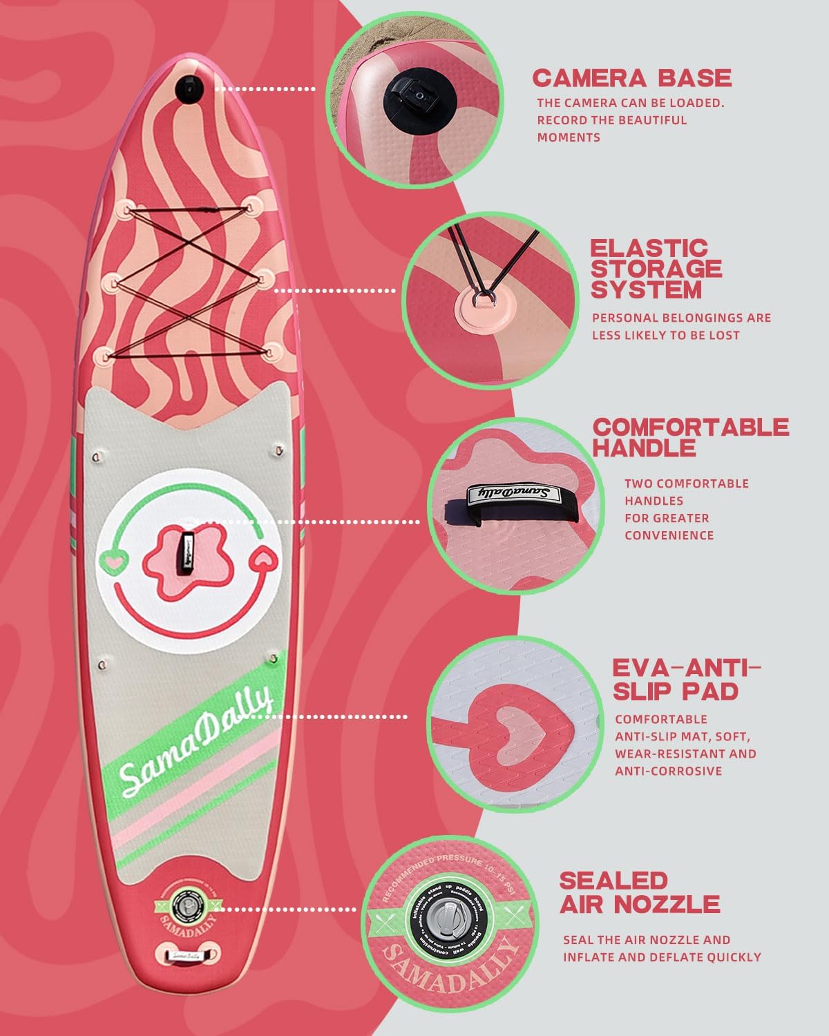 11'Stand Up Paddle Boards Surf Control with Premium SUP Board Accessories Backpack & Removable Fins, 34" Wide Inflatable Paddle Boards of All Skill Levels