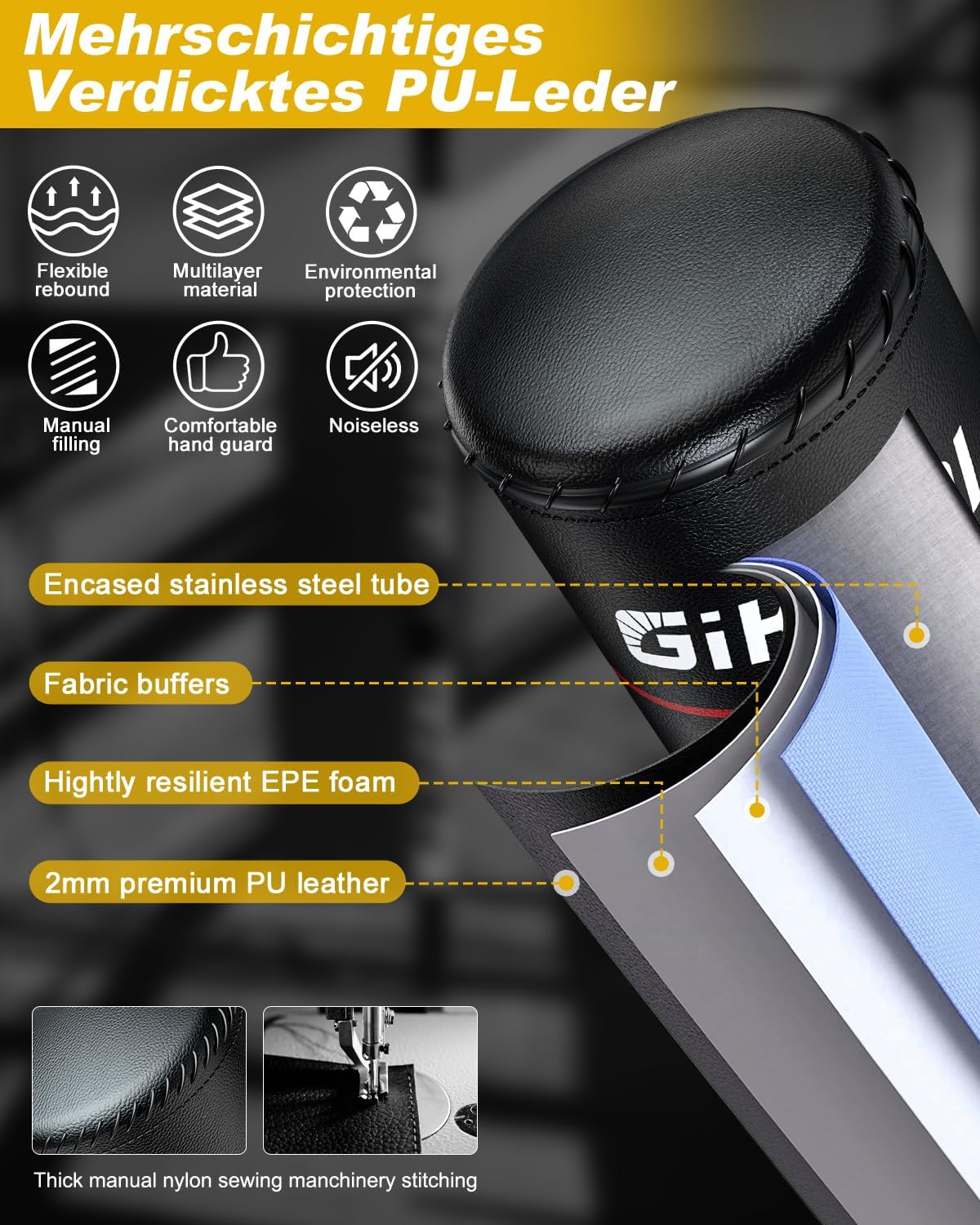 GIKPAL Freestanding Punching Bag with Boxing Gloves, Heavy Boxing Bag with Stand for Adult, Kickboxing Bag for MMA Martial Arts Boxing Traning