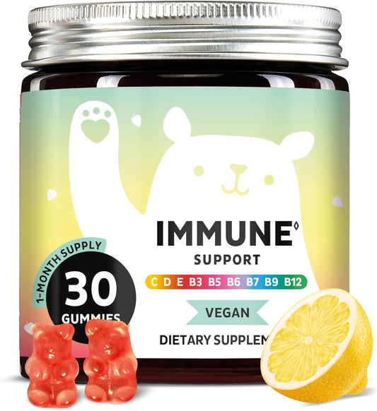 Immune Support Gummies – Vitamin C, D, B6 & B12 – Daily Immune Boost – Vegan, Naturally Flavored (30 Gummies)