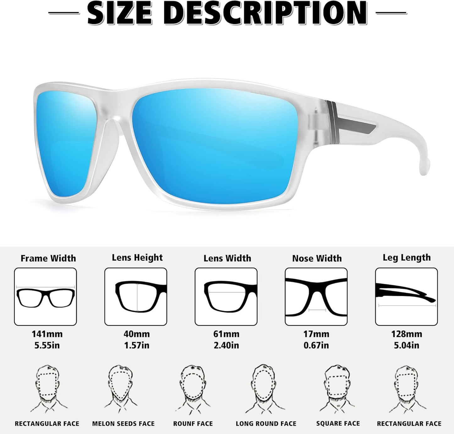 STORYCOAST Polarized Sports Sunglasses for Men Women Unbreakable Frame Cycling Fishing Driving