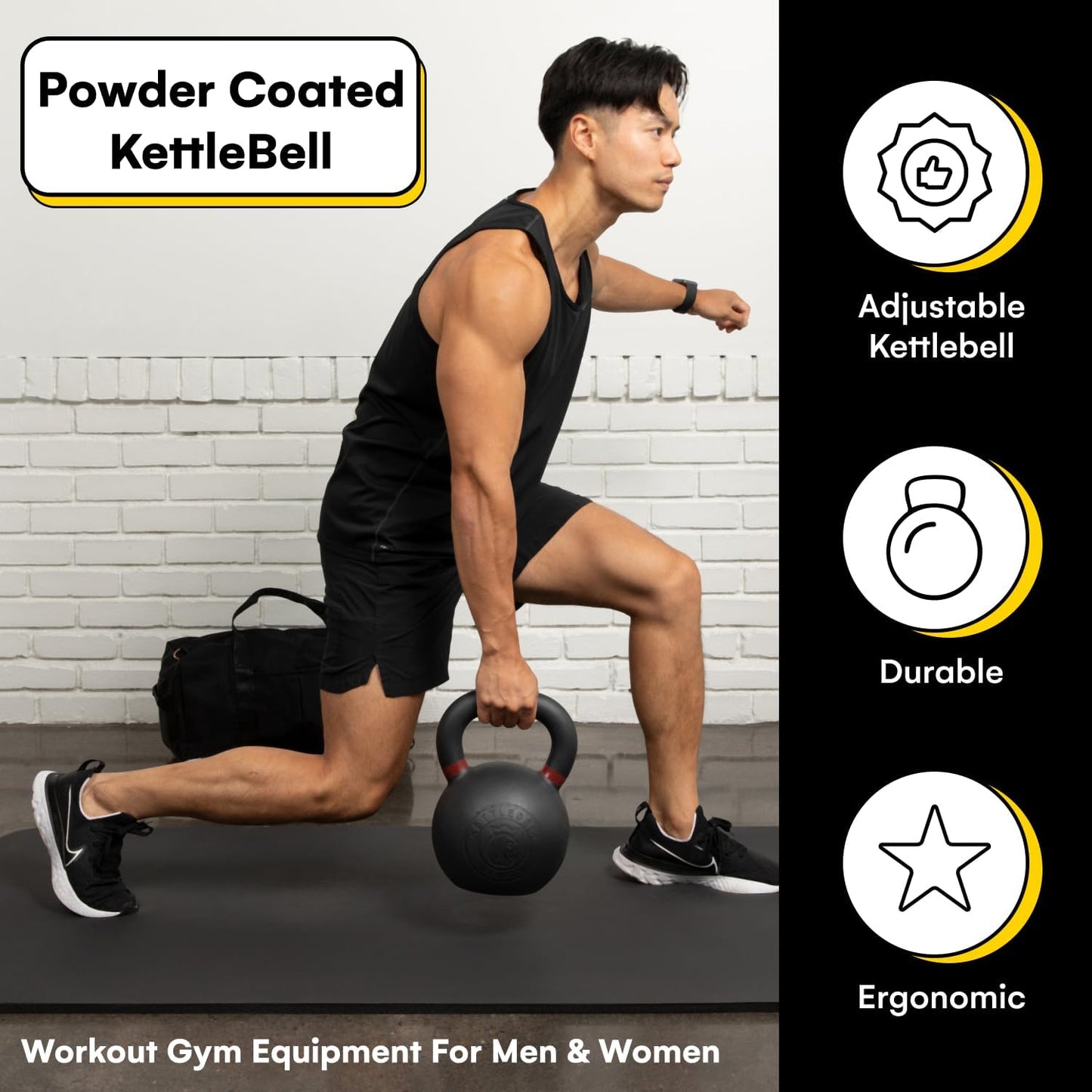 Kettlebell Kings Powder Coated Kettlebell Weights - 9-97 lb Strength Training Kettlebells for Men and Women - Hand Weights Workout Gym Equipment - Weights Set for Home Gym- New