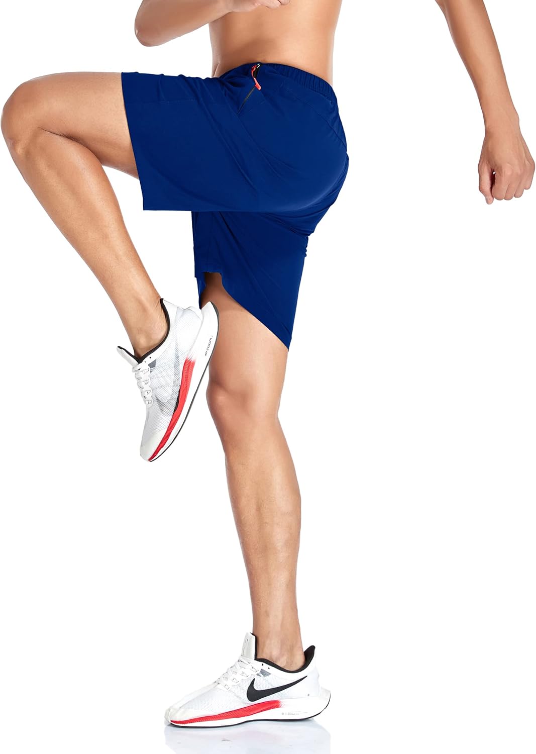 Men's Gym Shorts Sports Quick Dry Workout Running or Casual Training Short with Zipper Pockets