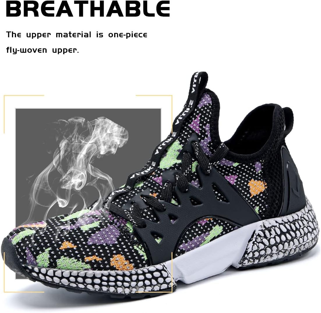 WETIKE Boy's Shoes Mesh Slip on Lightweight Running Sneakers