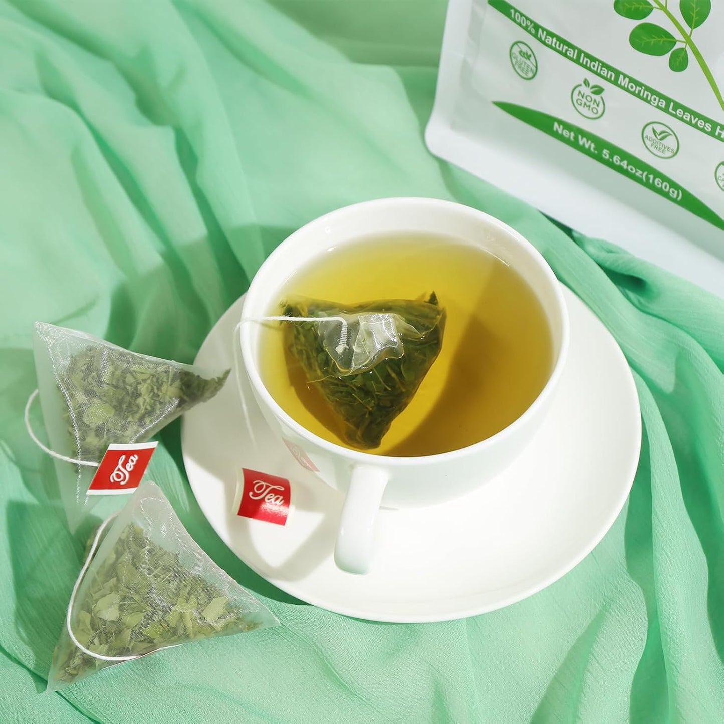 TEARELAE - Moringa Tea - 2g x 80 Count - Premium Moringa Leaves Tea Bags - Boost Immunity, Aid in Digestion - Non-GMO - Caffeine-Free