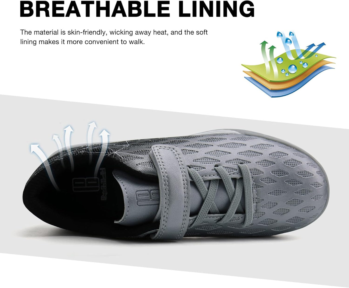 brooman Kids Indoor Soccer Shoes Boys Girls Soccer Cleats Athletic Turf Shoes