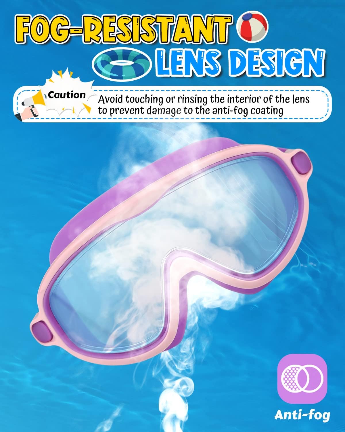 Rantizon Swim Goggles 2 Pack, Wide View Anti Fog&UV Swimming Goggles for Audlt, No Leaking Swim Glasses for Men Women Kids